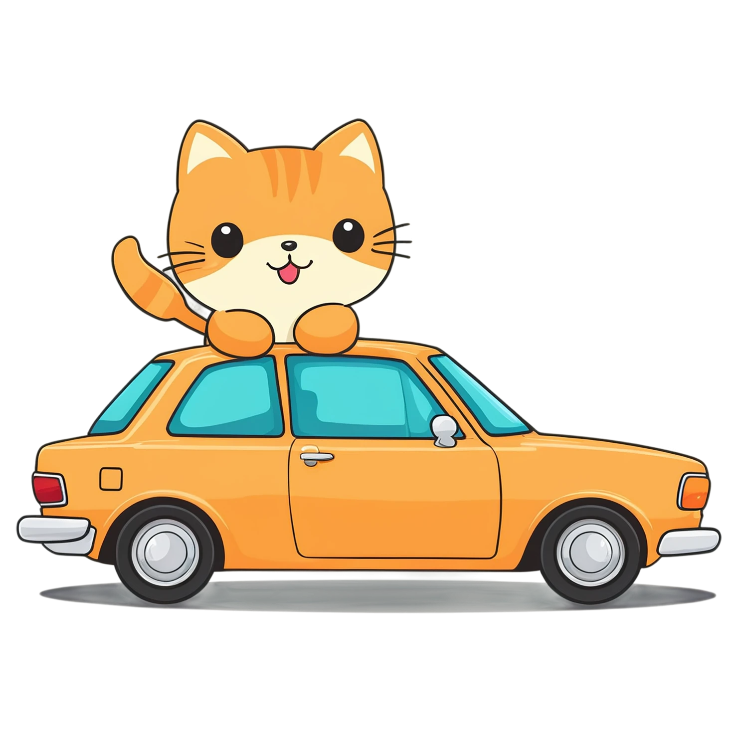 Car Cute sticker isolated on transparent background #14125