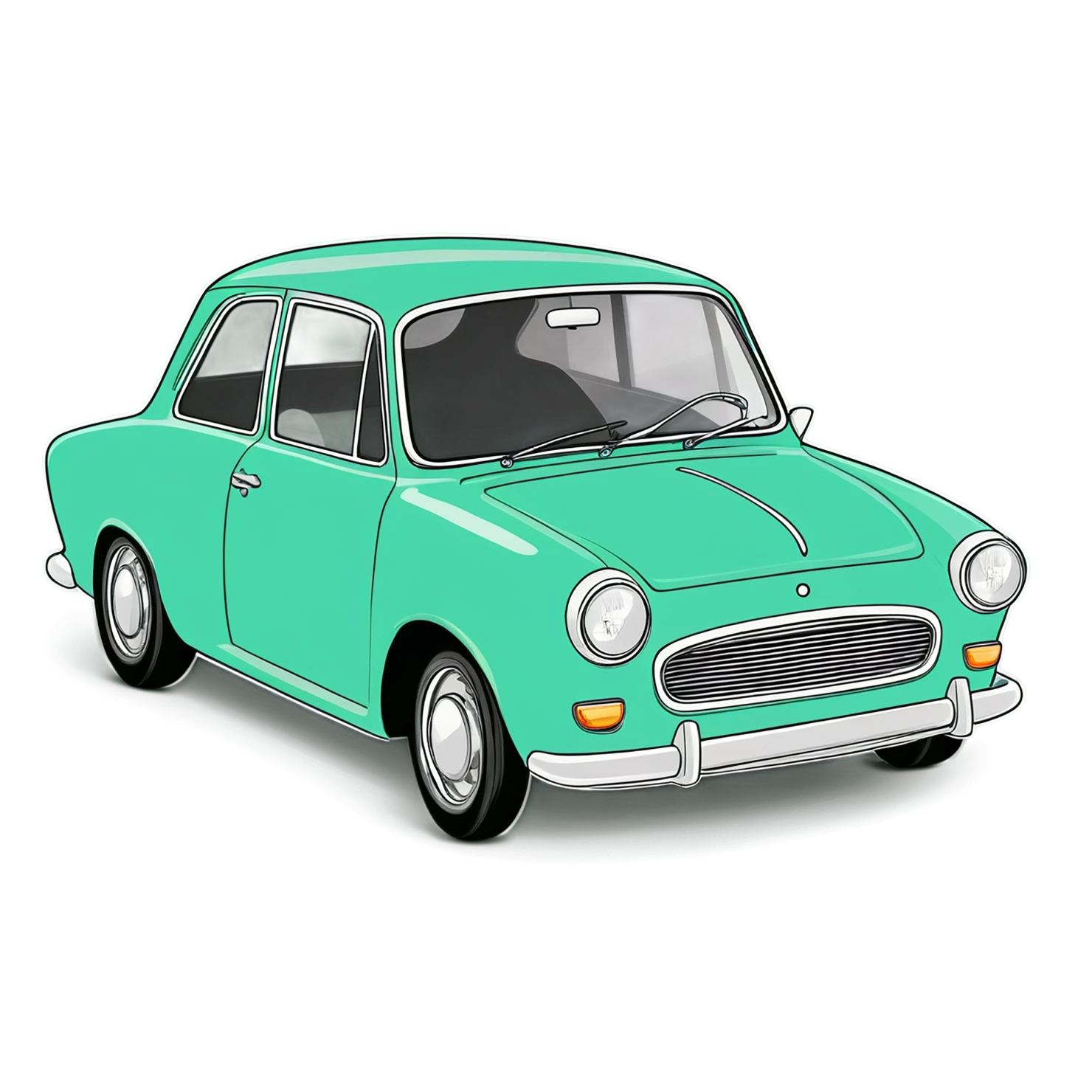 Car Cute sticker isolated on transparent background #14147