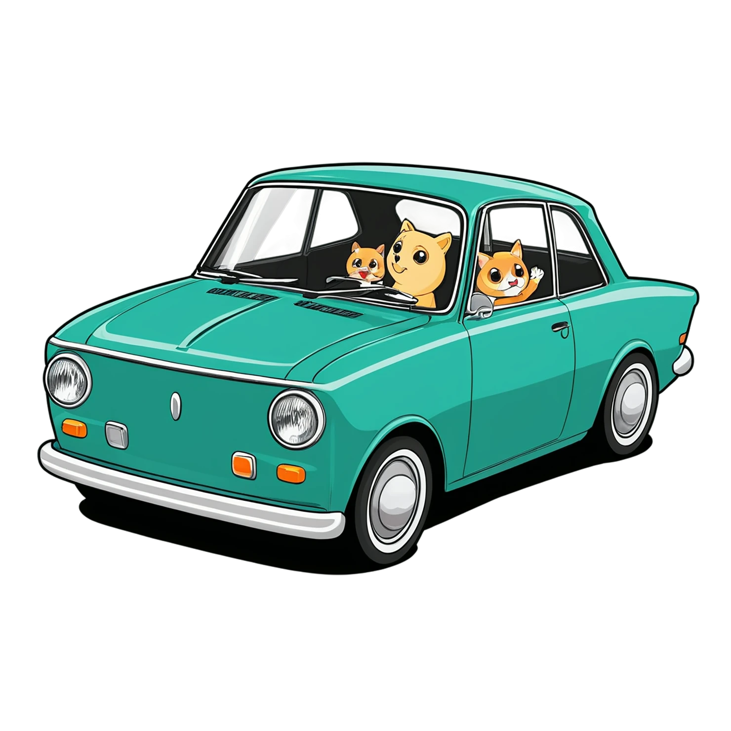 Car Cute sticker isolated on transparent background #14154