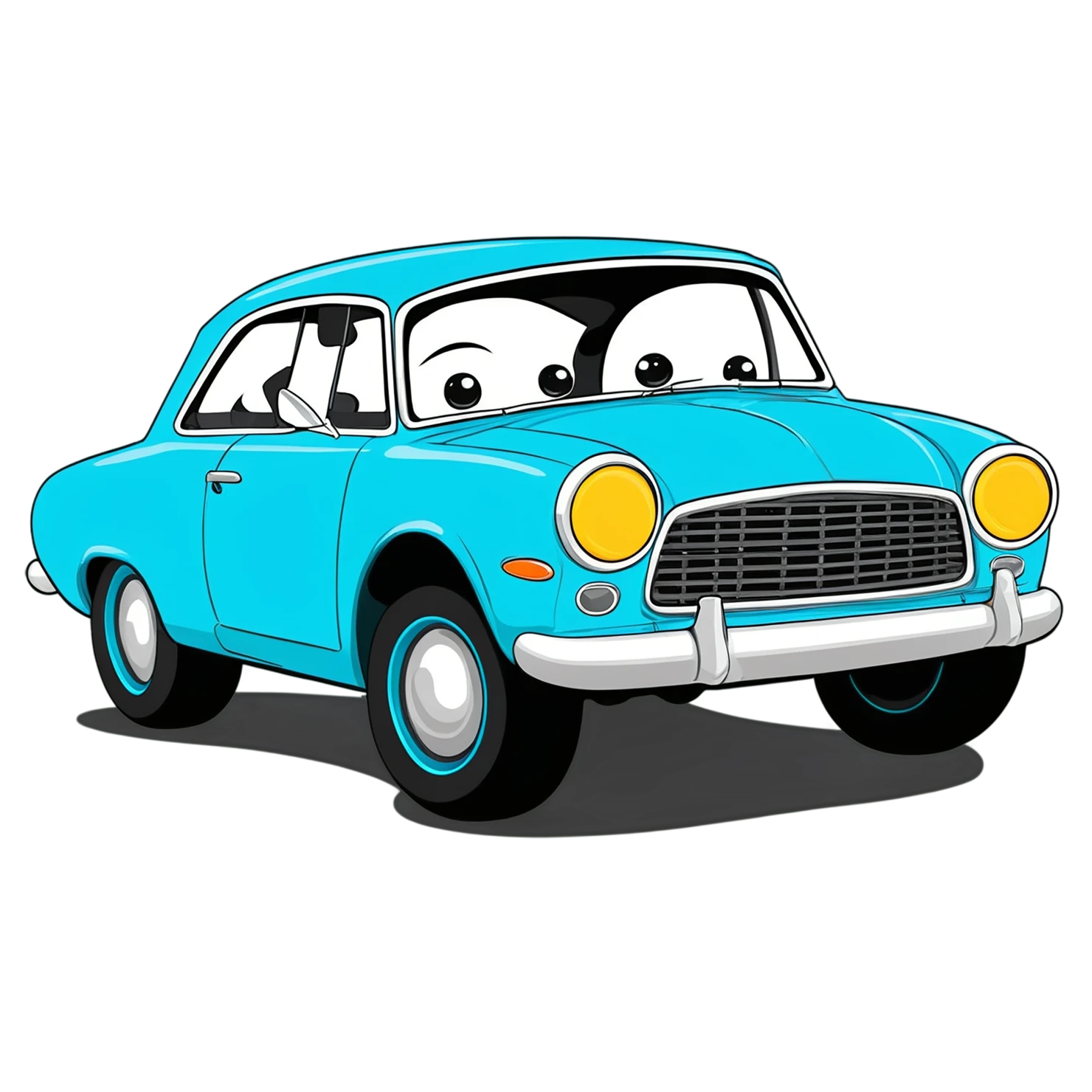 Car Cute sticker isolated on transparent background #14163