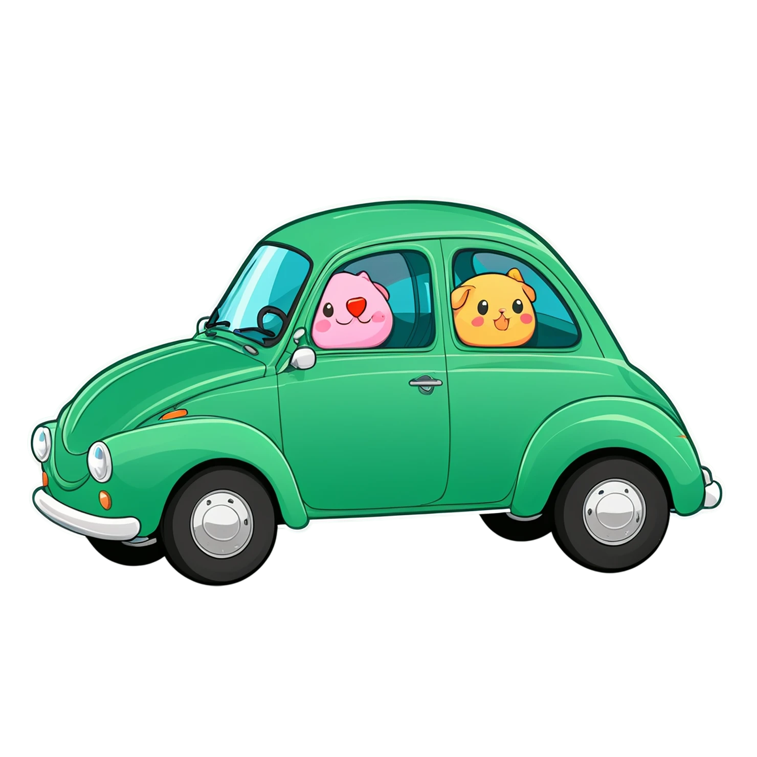 Car Cute sticker isolated on transparent background #14167