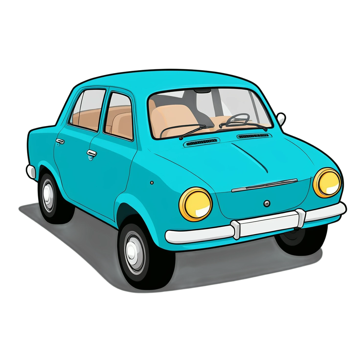 Car Cute sticker isolated on transparent background #14234