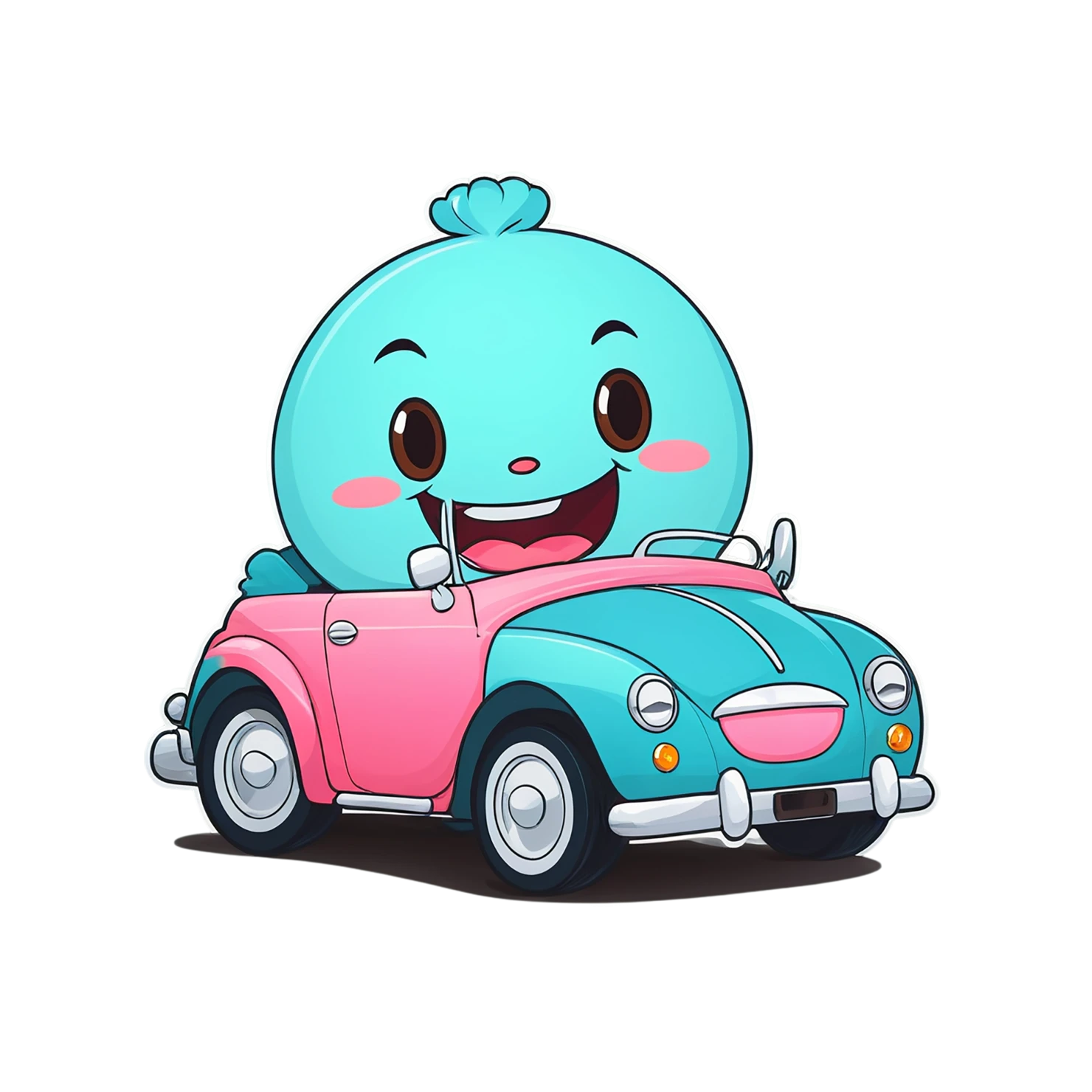 Car Cute sticker isolated on transparent background #14243