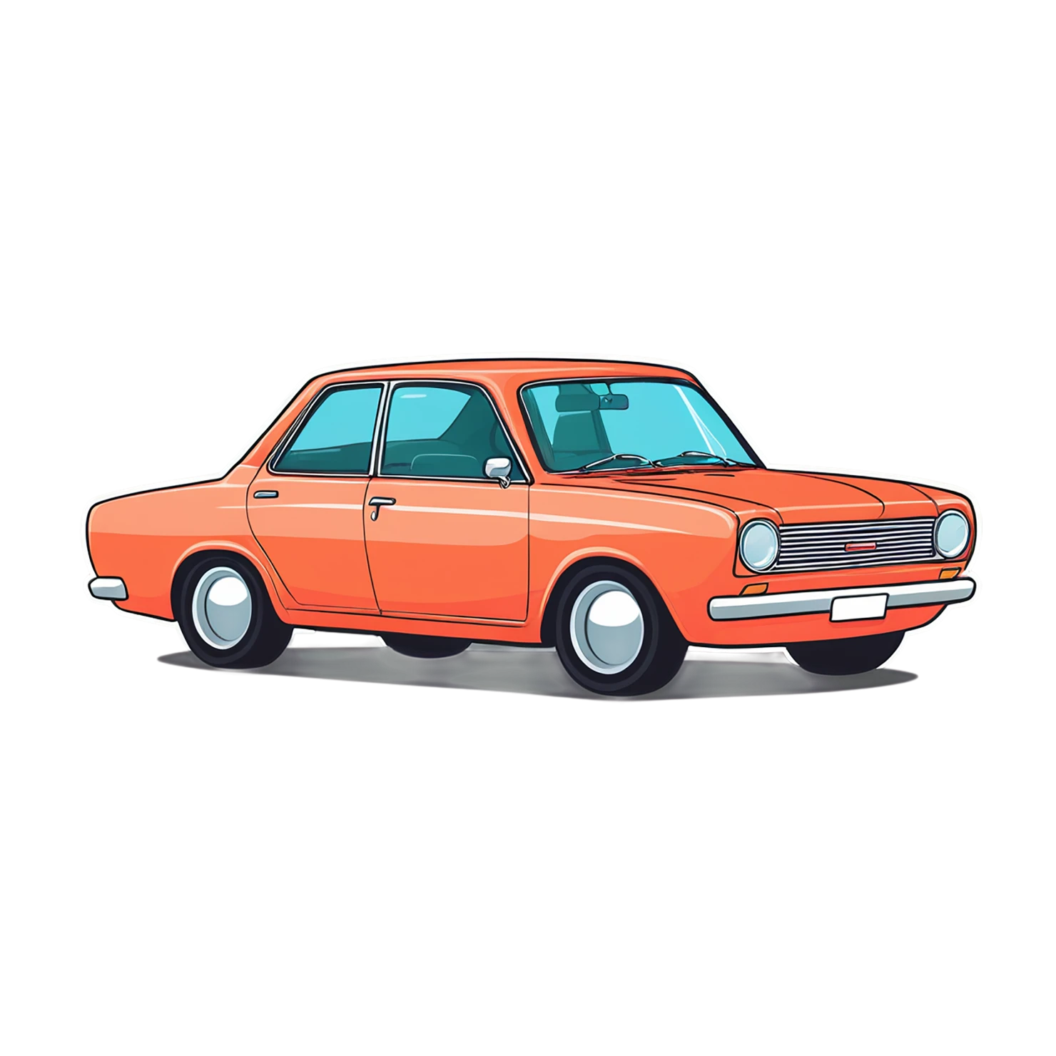 Car Cute sticker isolated on transparent background #14272