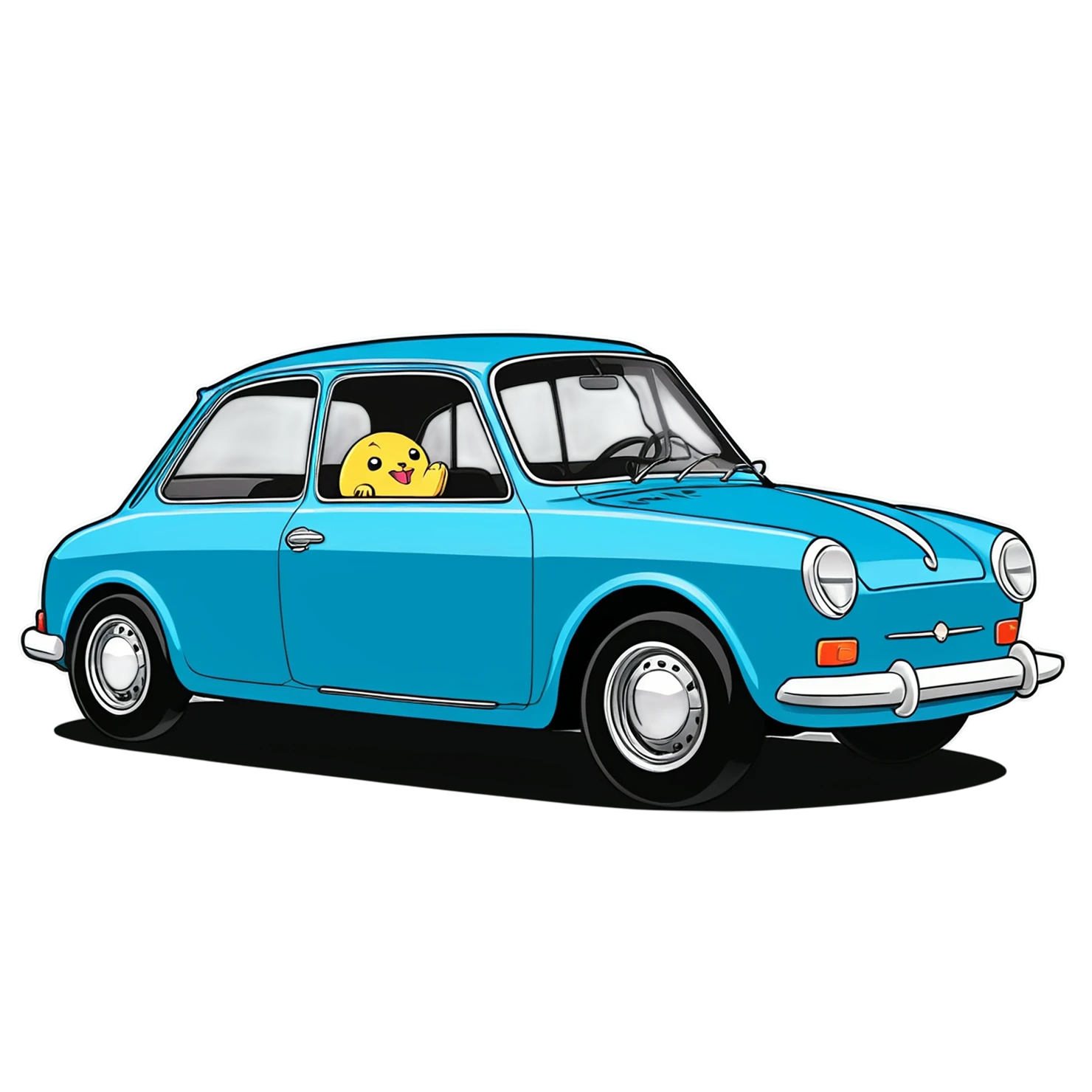 Car Cute sticker isolated on transparent background #14281