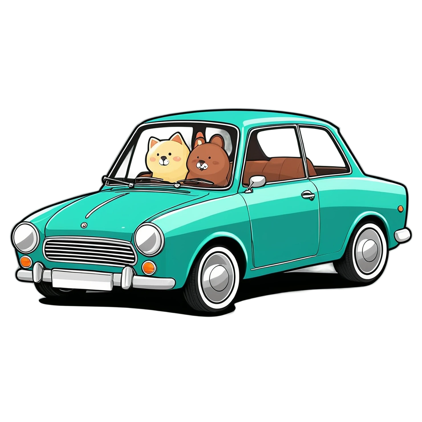 Car Cute sticker isolated on transparent background #14292