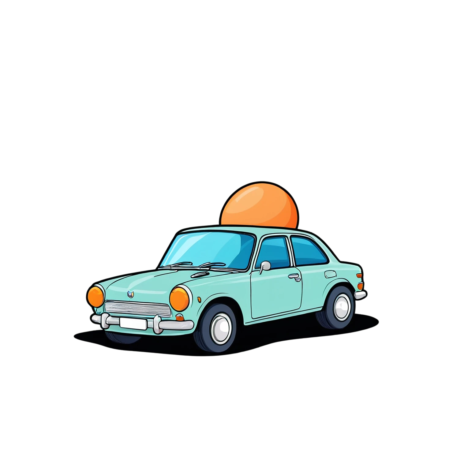 Car Cute sticker isolated on transparent background #14316