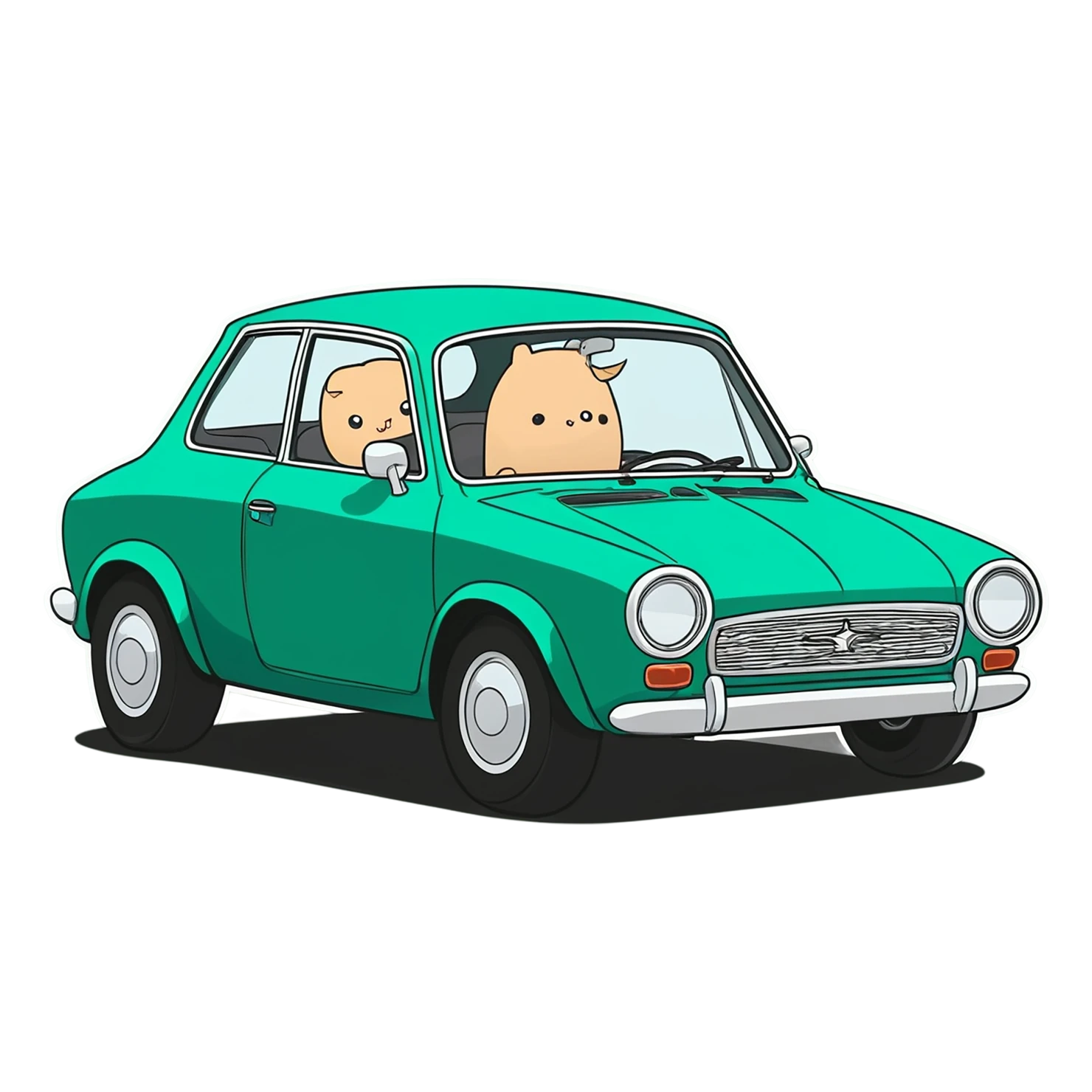 Car Cute sticker isolated on transparent background #14375
