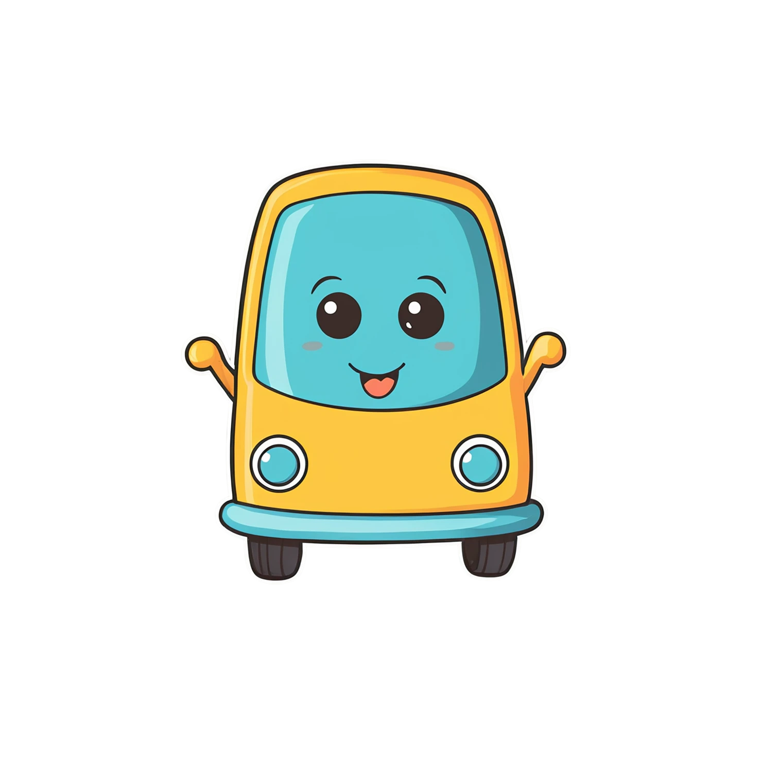 Car Cute sticker isolated on transparent background #14376