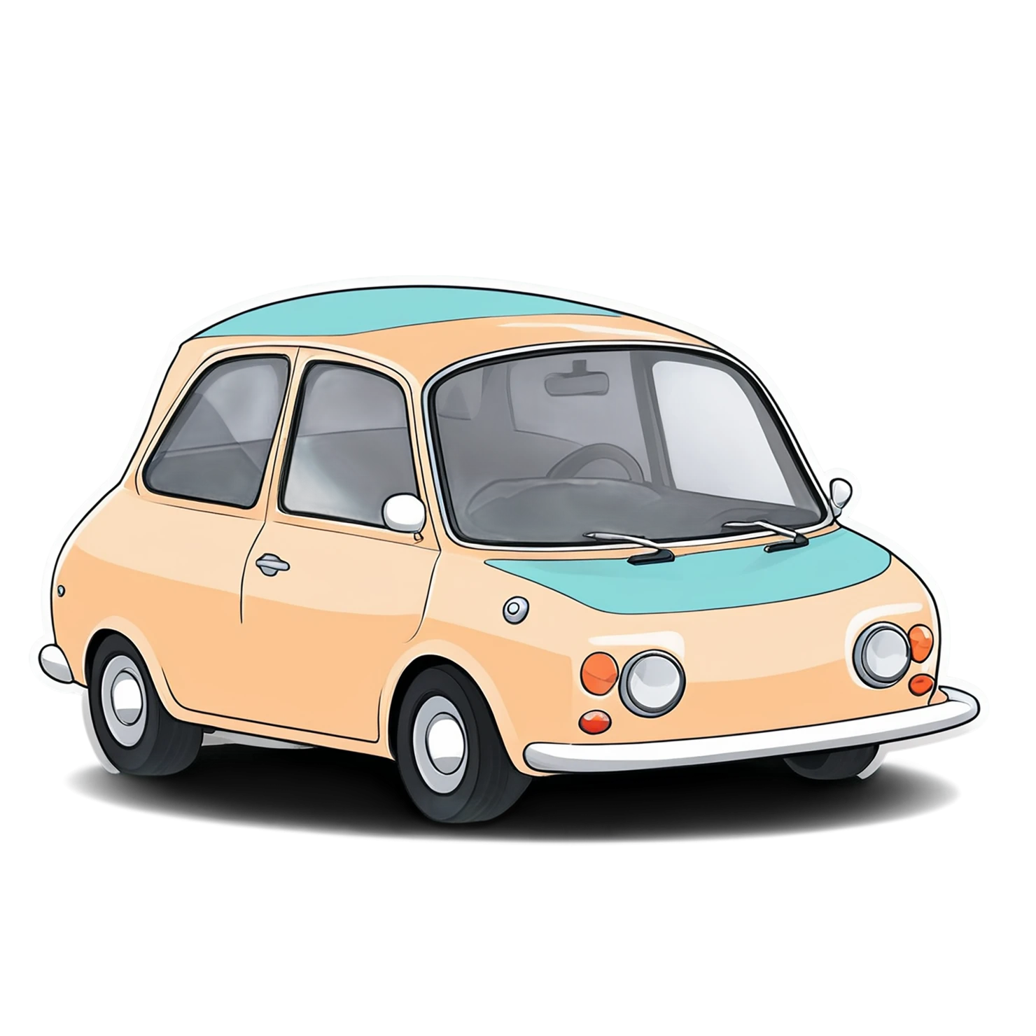 Car Cute sticker isolated on transparent background #14381