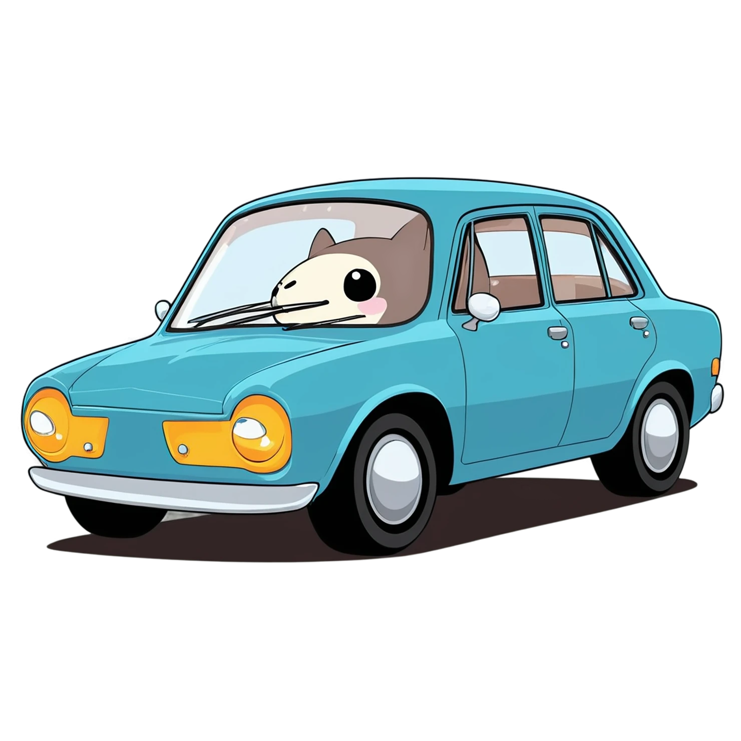 Car Cute sticker isolated on transparent background #14383