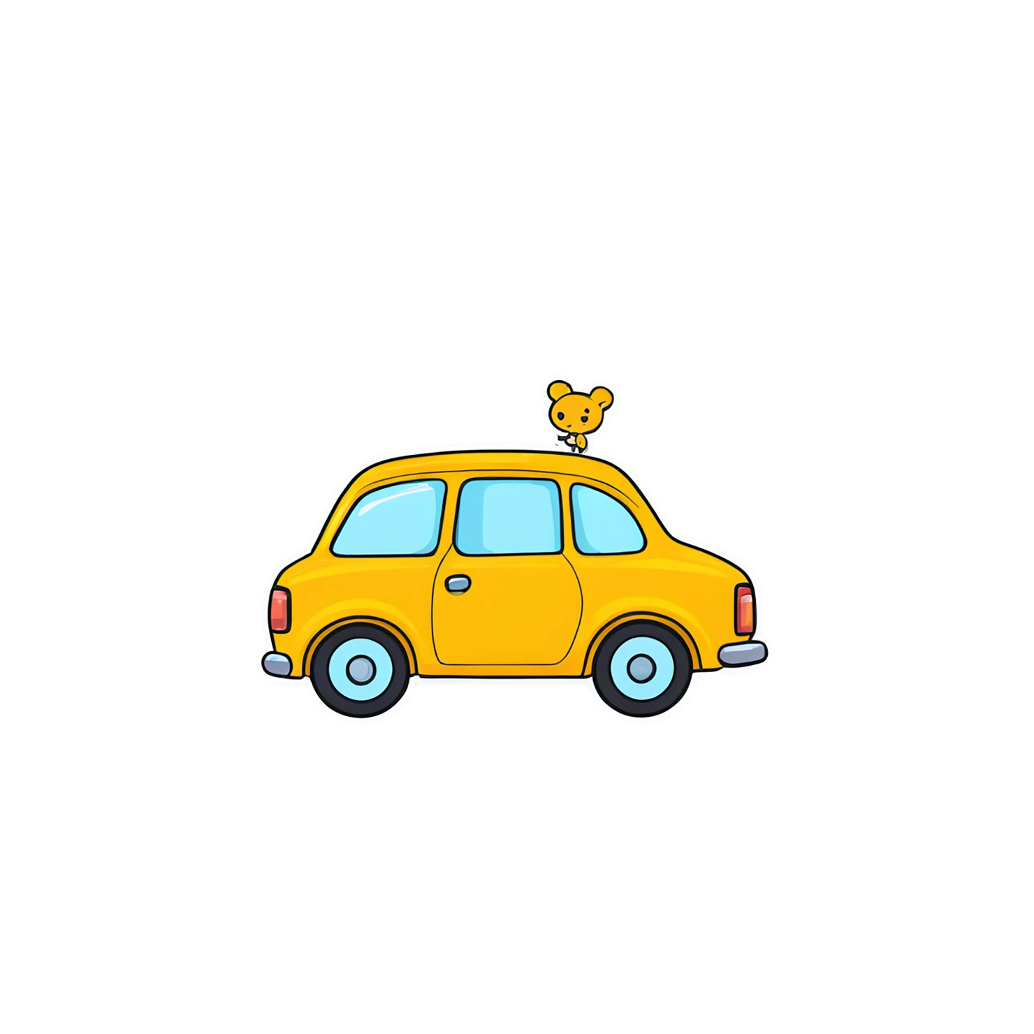 Car Cute sticker isolated on transparent background #14384