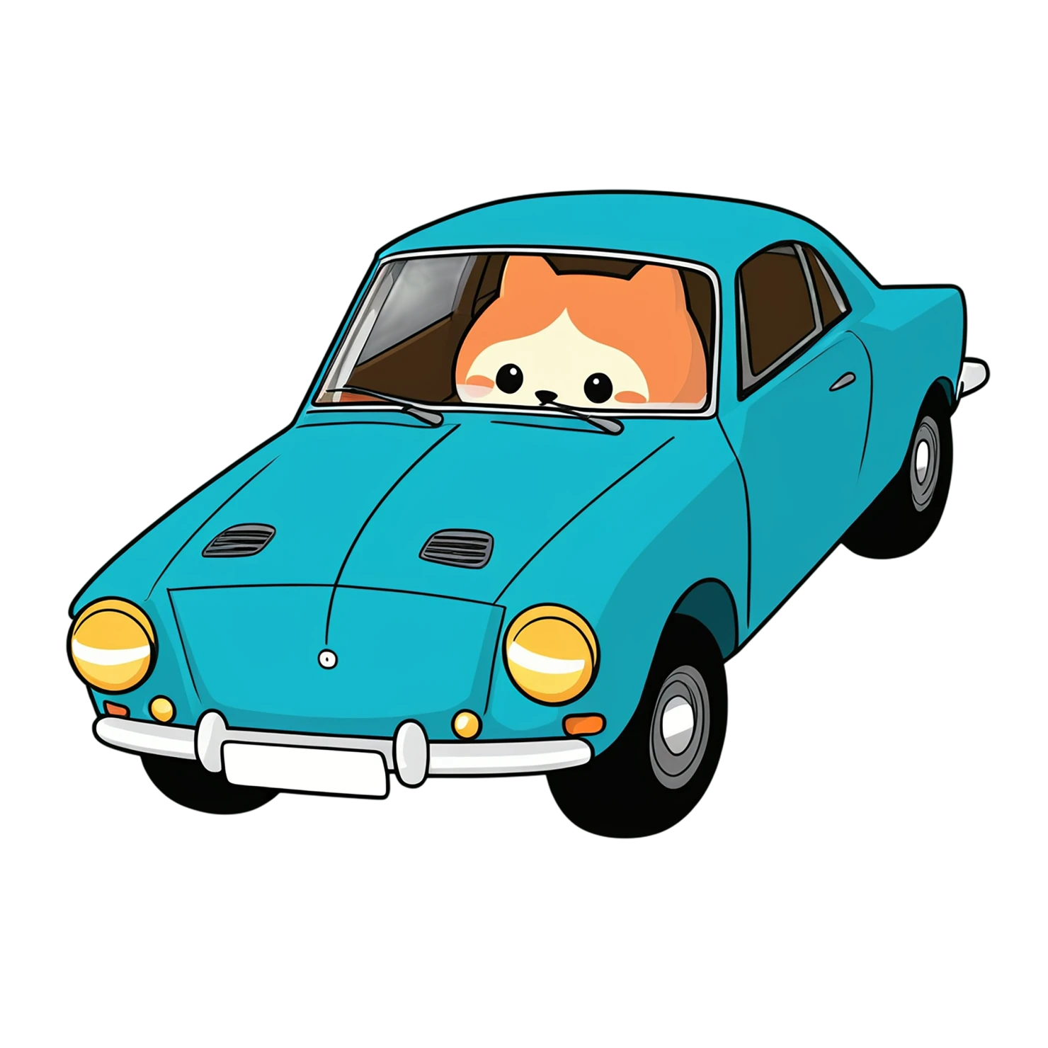 Car Cute sticker isolated on transparent background #14389