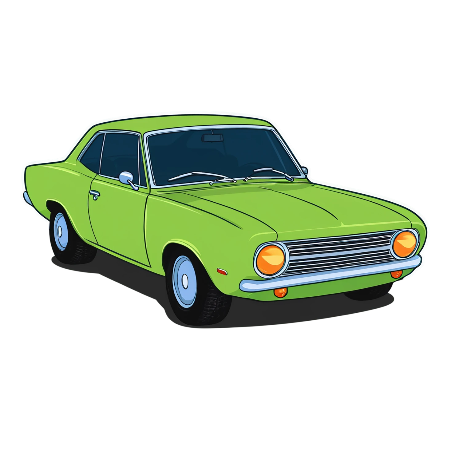 Car Cute sticker isolated on transparent background #14393