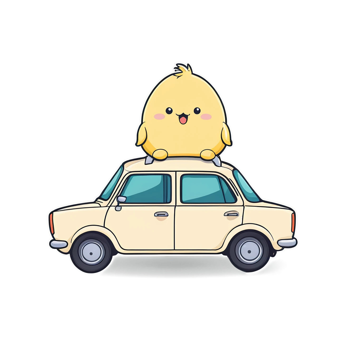 Car Cute sticker isolated on transparent background #14397