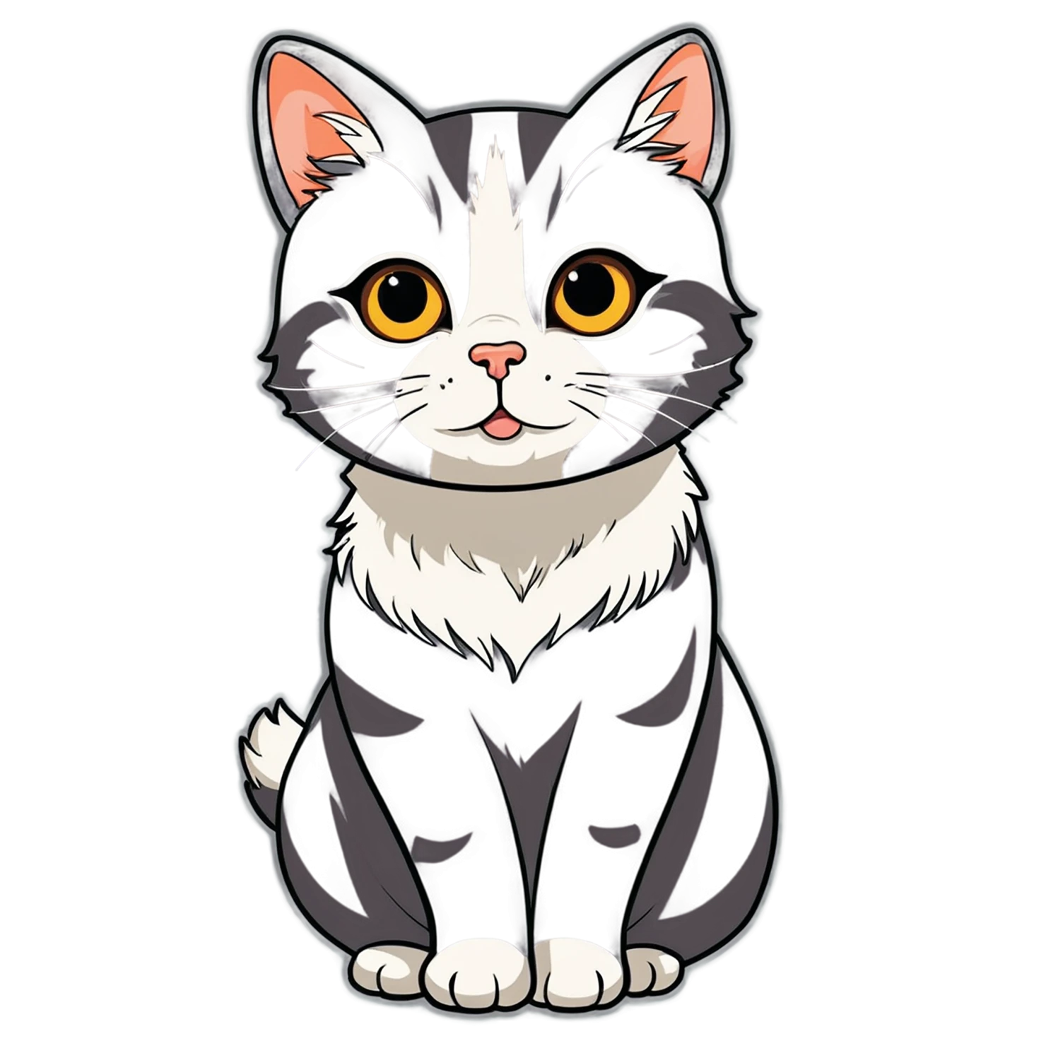 Cat Cute sticker isolated on transparent background #14415
