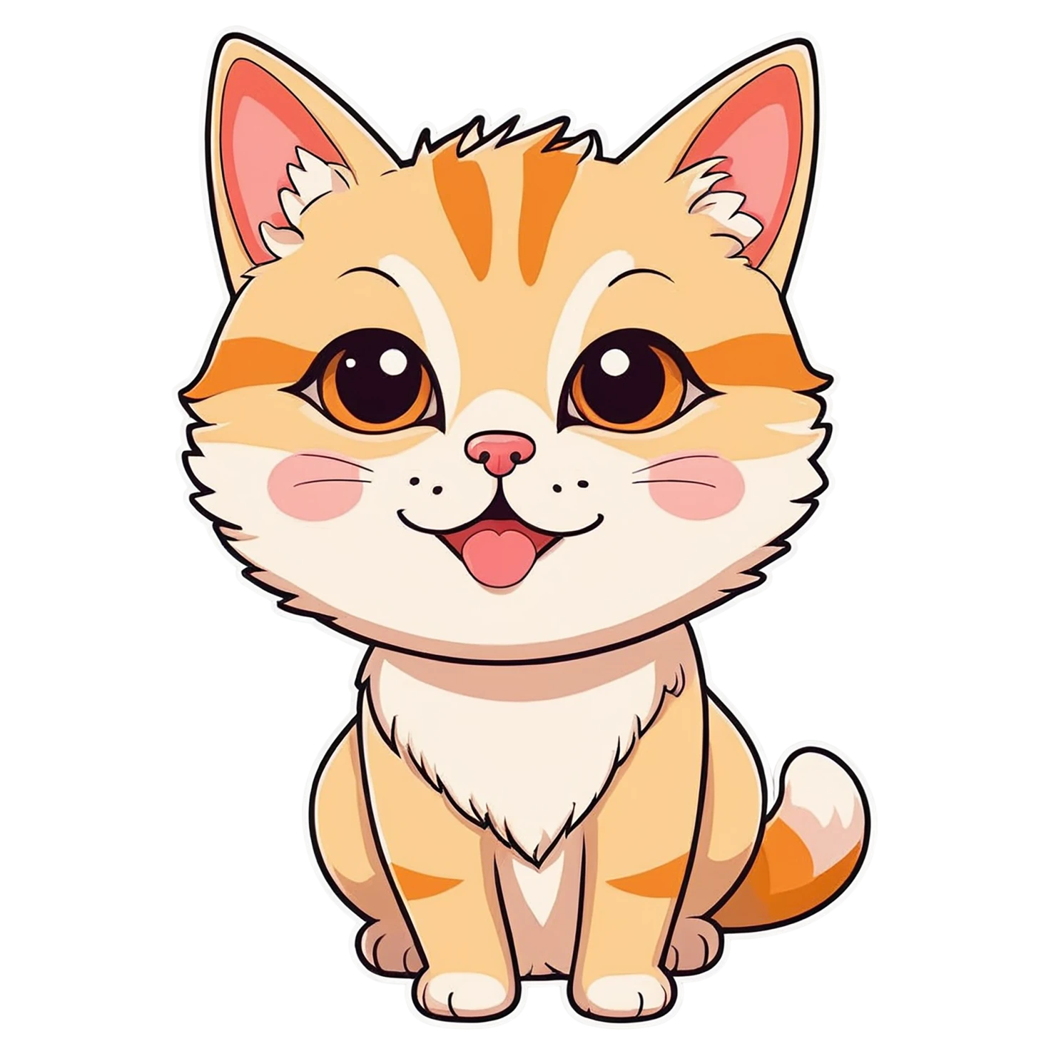 Cat Cute sticker isolated on transparent background #14417