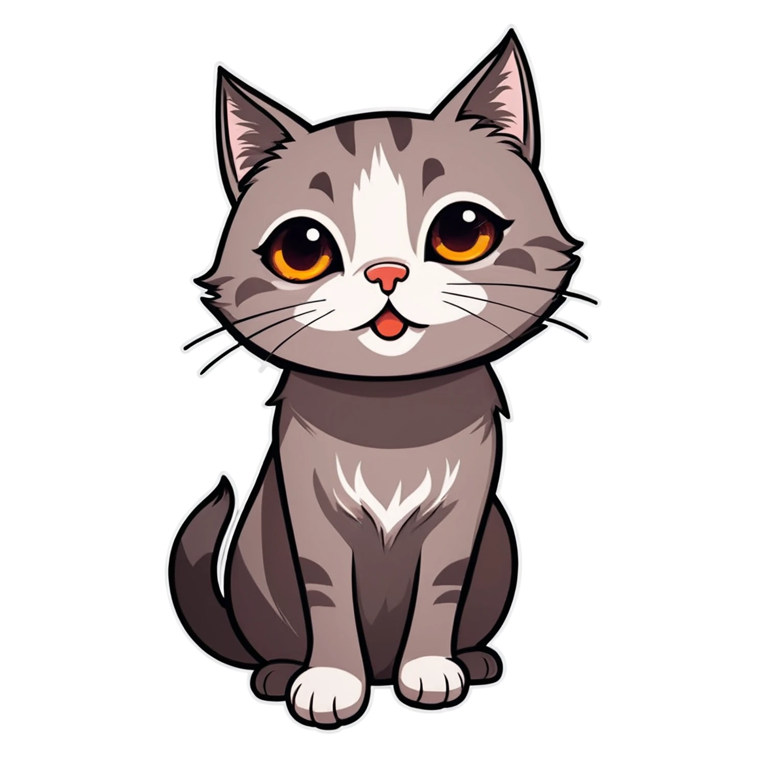 Cat Cute sticker isolated on transparent background #14423