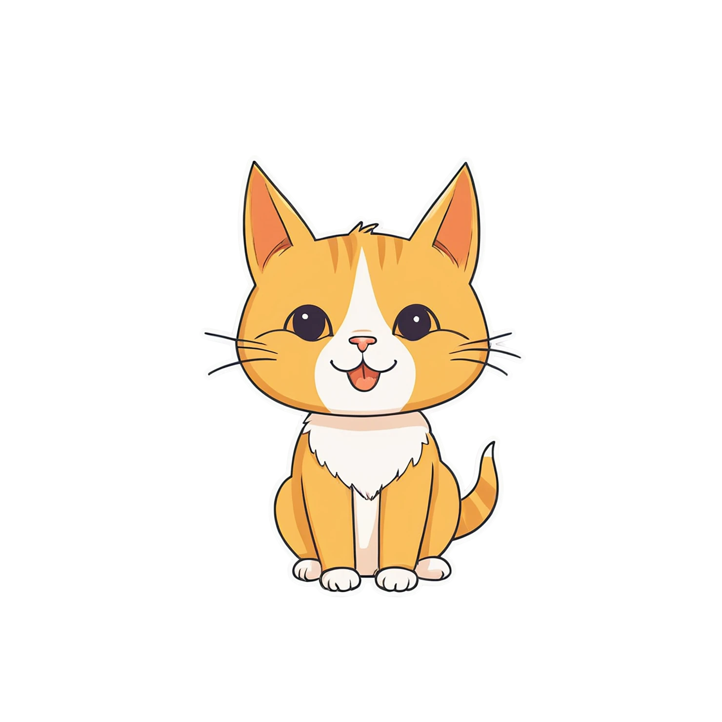 Cat Cute sticker isolated on transparent background #14427
