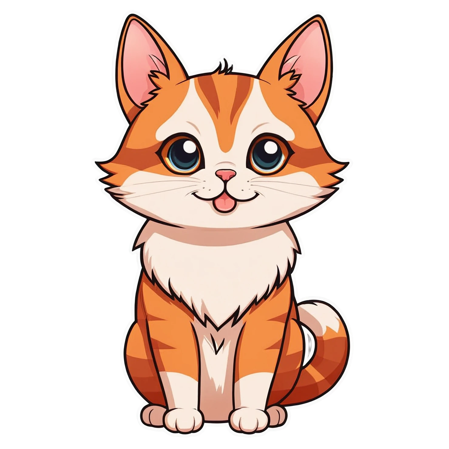 Cat Cute sticker isolated on transparent background #14439