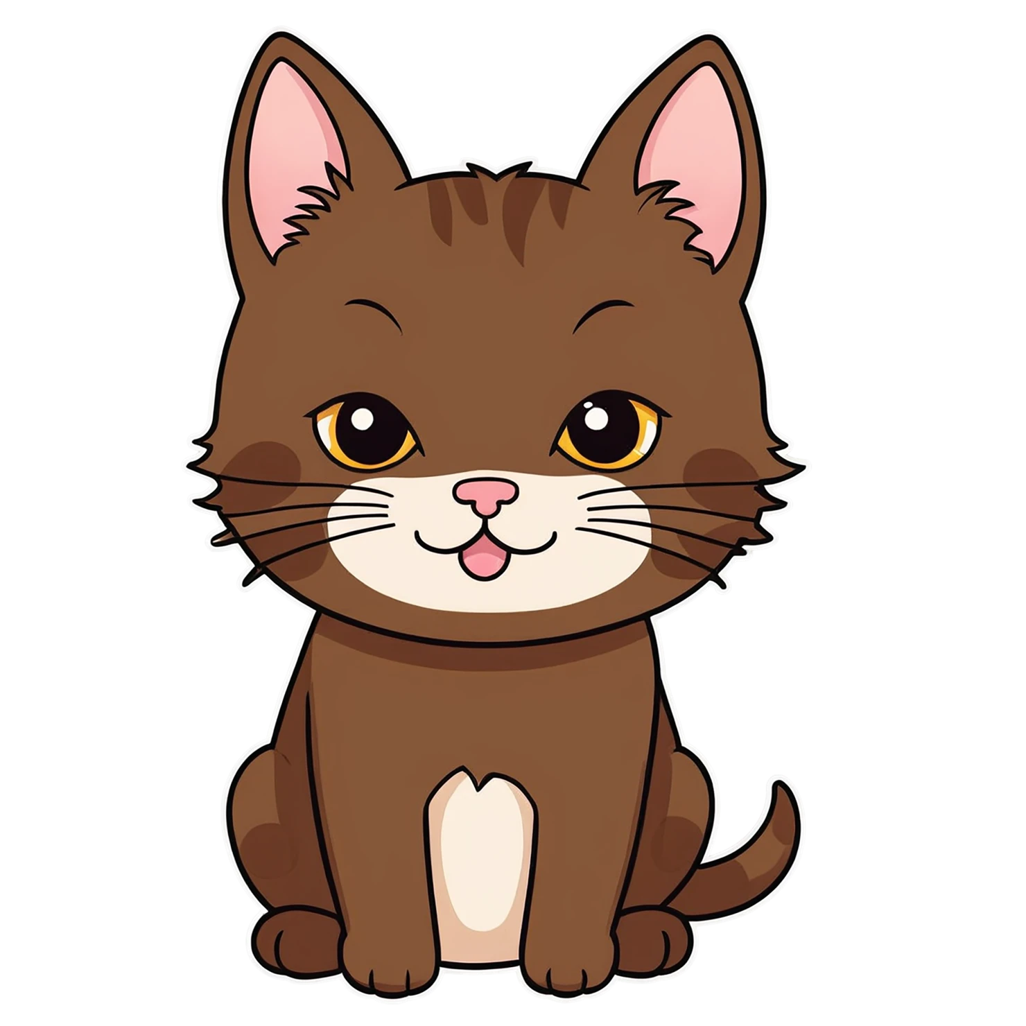 Cat Cute sticker isolated on transparent background #14448