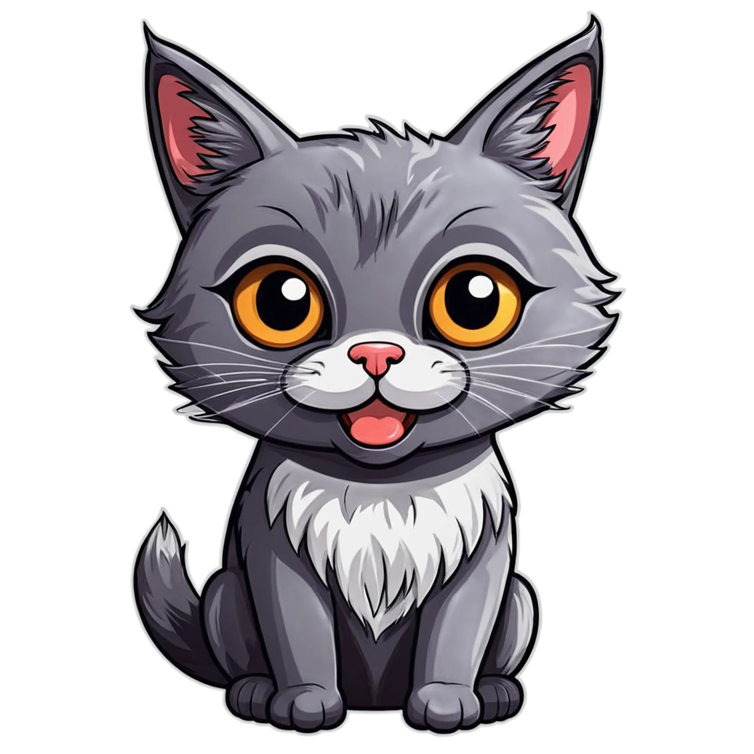 Cat Cute sticker isolated on transparent background #14460
