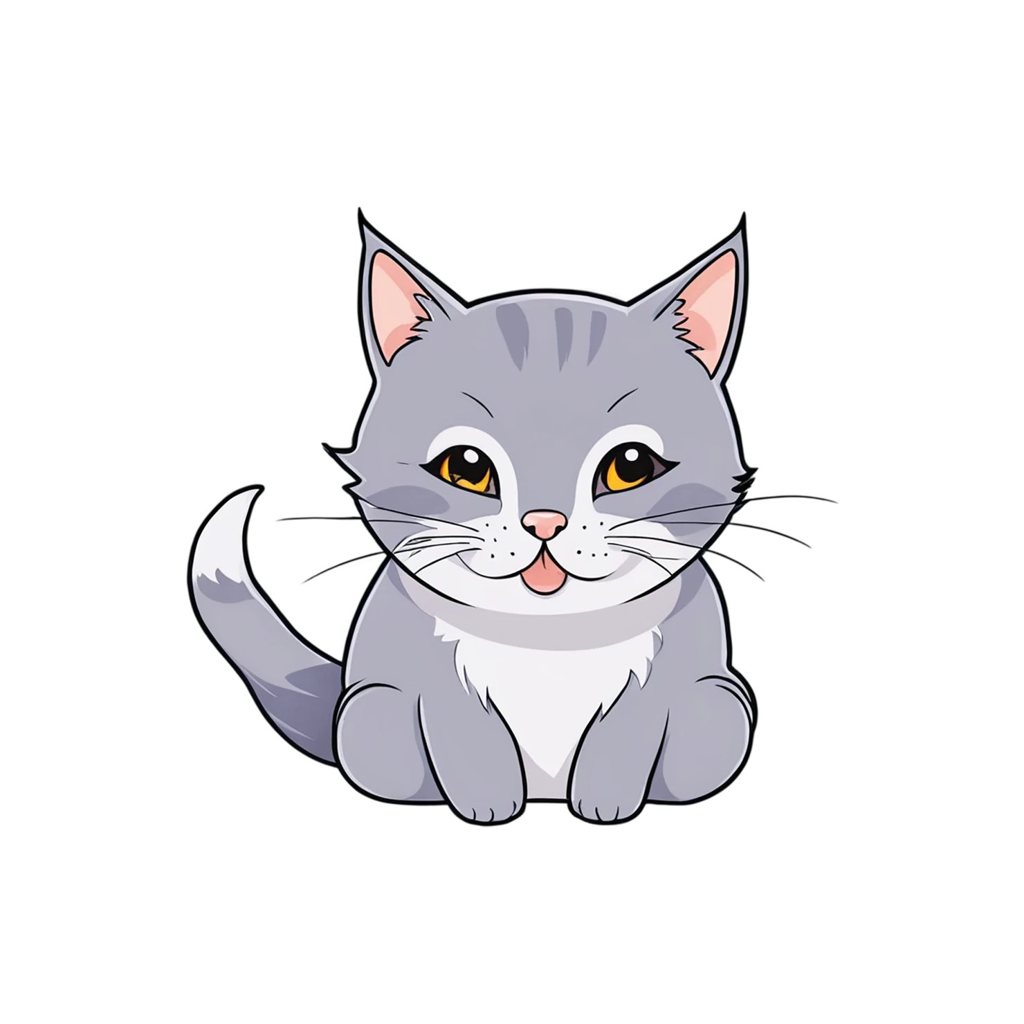 Cat Cute sticker isolated on transparent background #14464