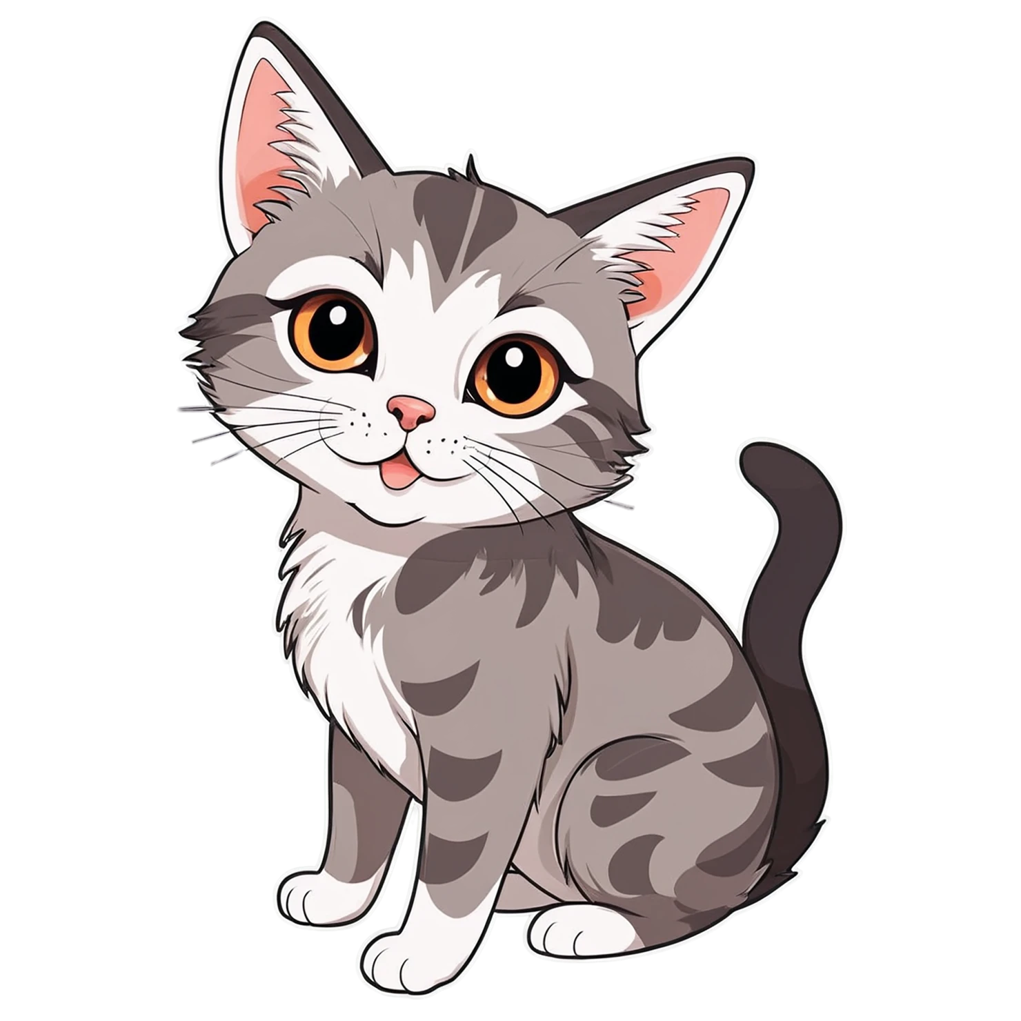 Cat Cute sticker isolated on transparent background #14465