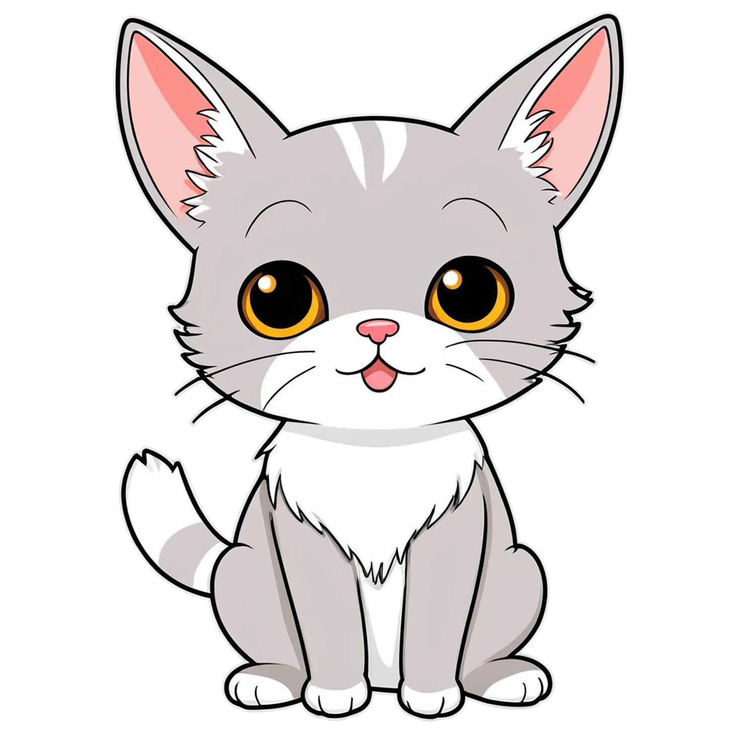 Cat Cute sticker isolated on transparent background #14473