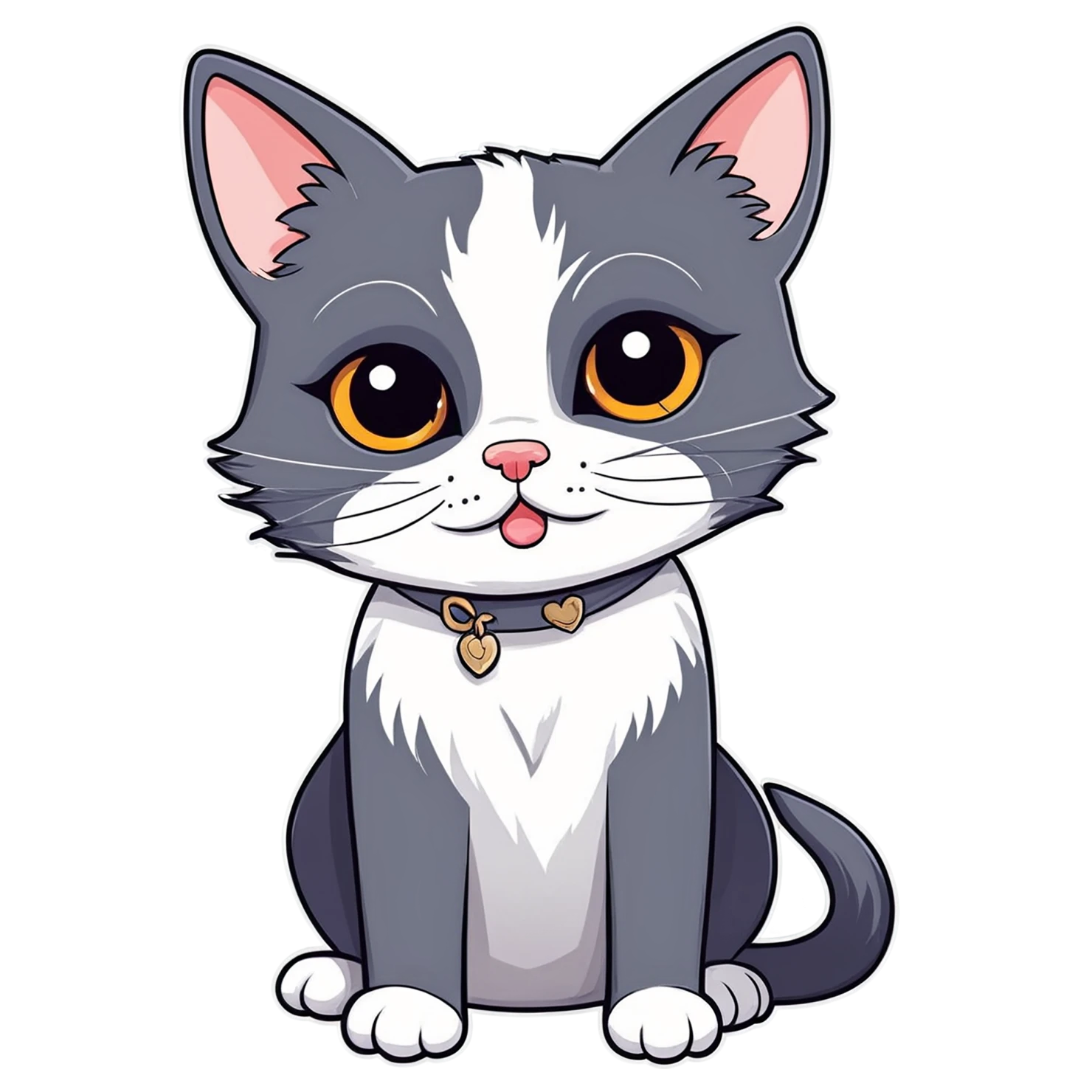 Cat Cute sticker isolated on transparent background #14478