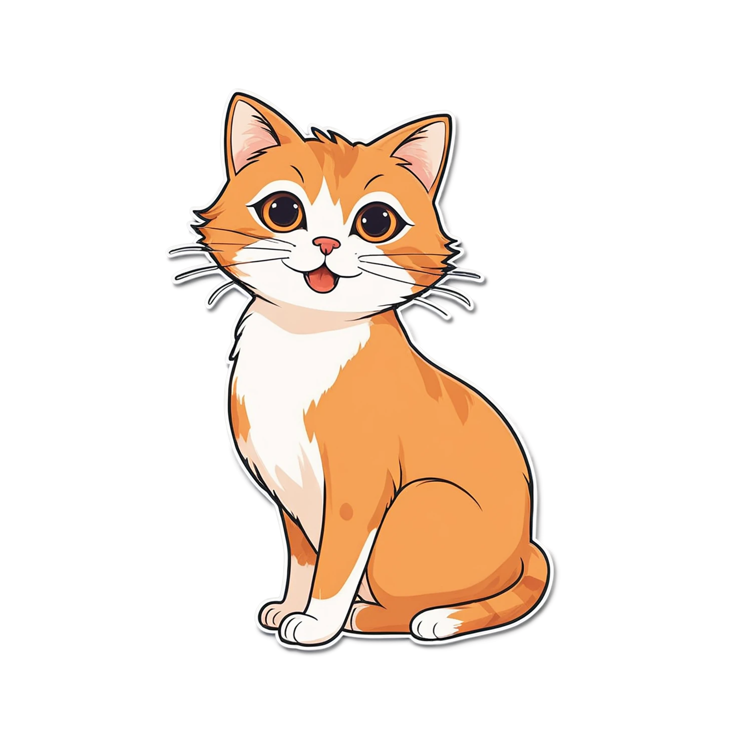Cat Cute sticker isolated on transparent background #14479