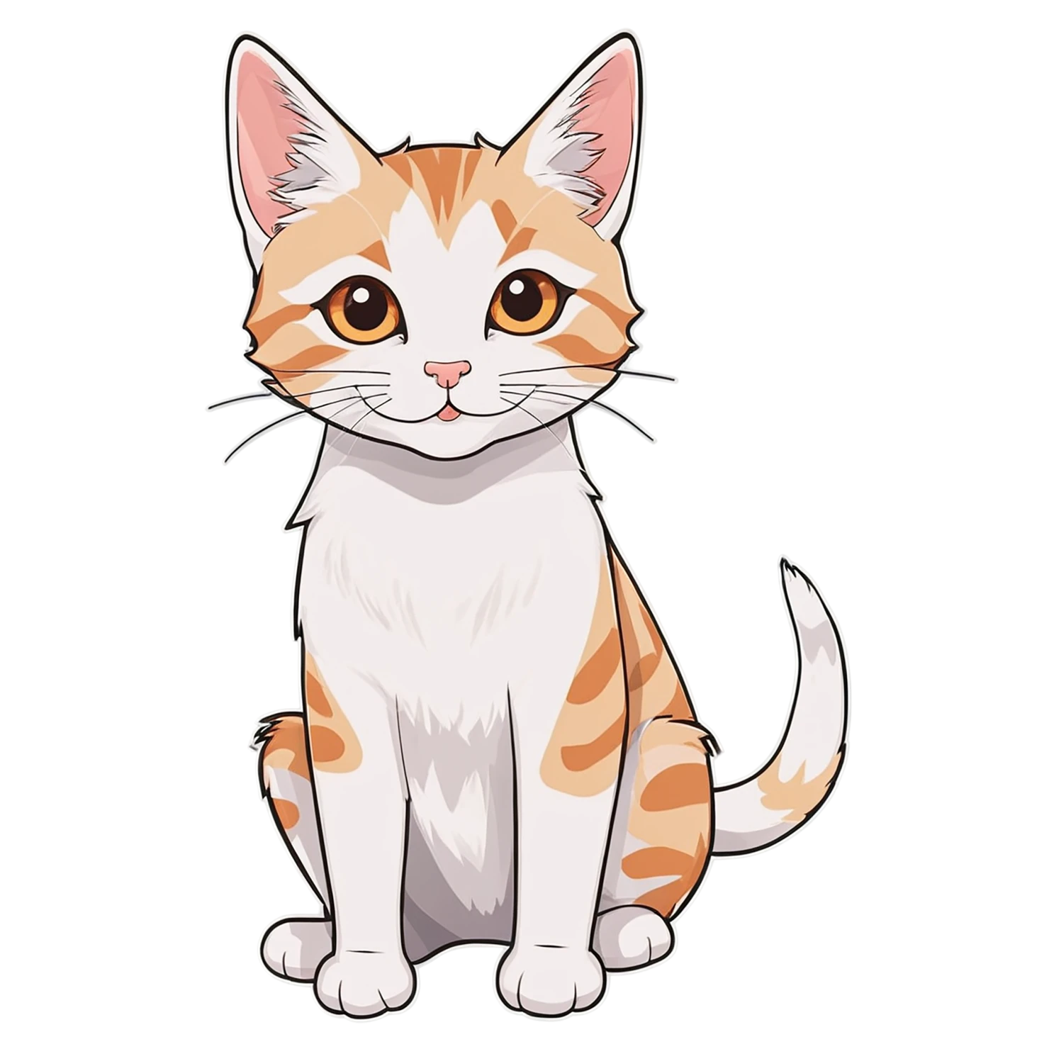 Cat Cute sticker isolated on transparent background #14486