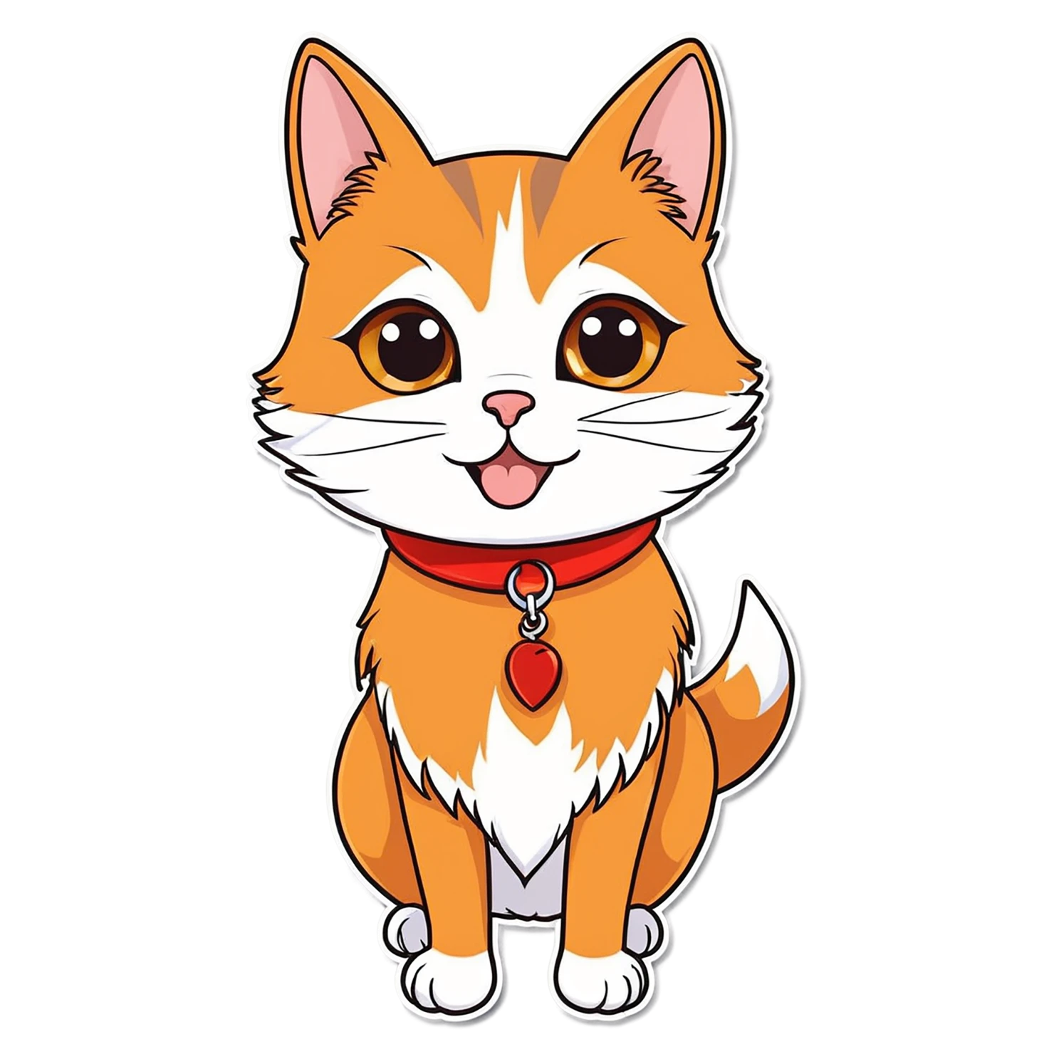 Cat Cute sticker isolated on transparent background #14489