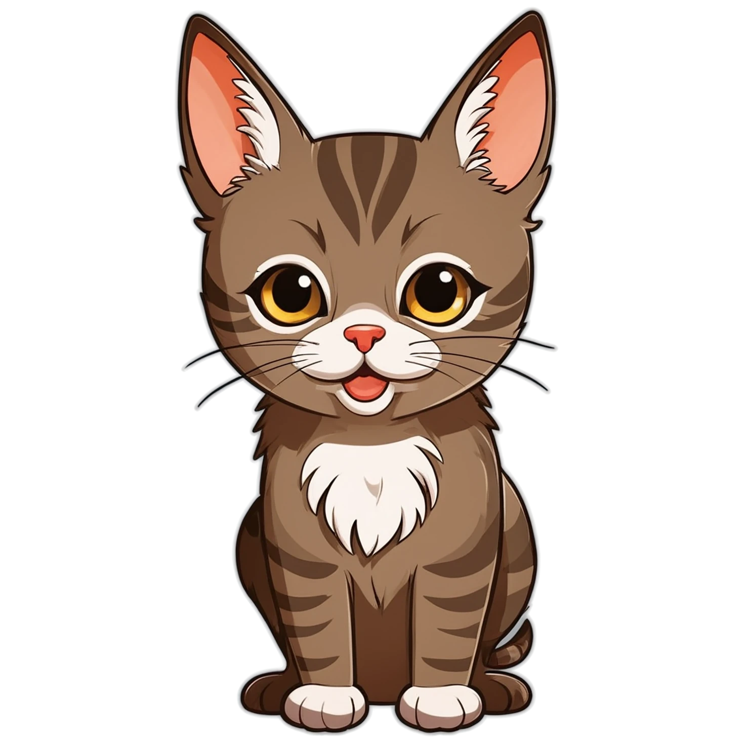Cat Cute sticker isolated on transparent background #14490