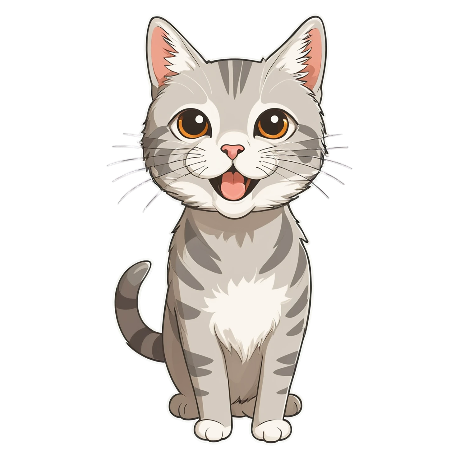 Cat Cute sticker isolated on transparent background #14499