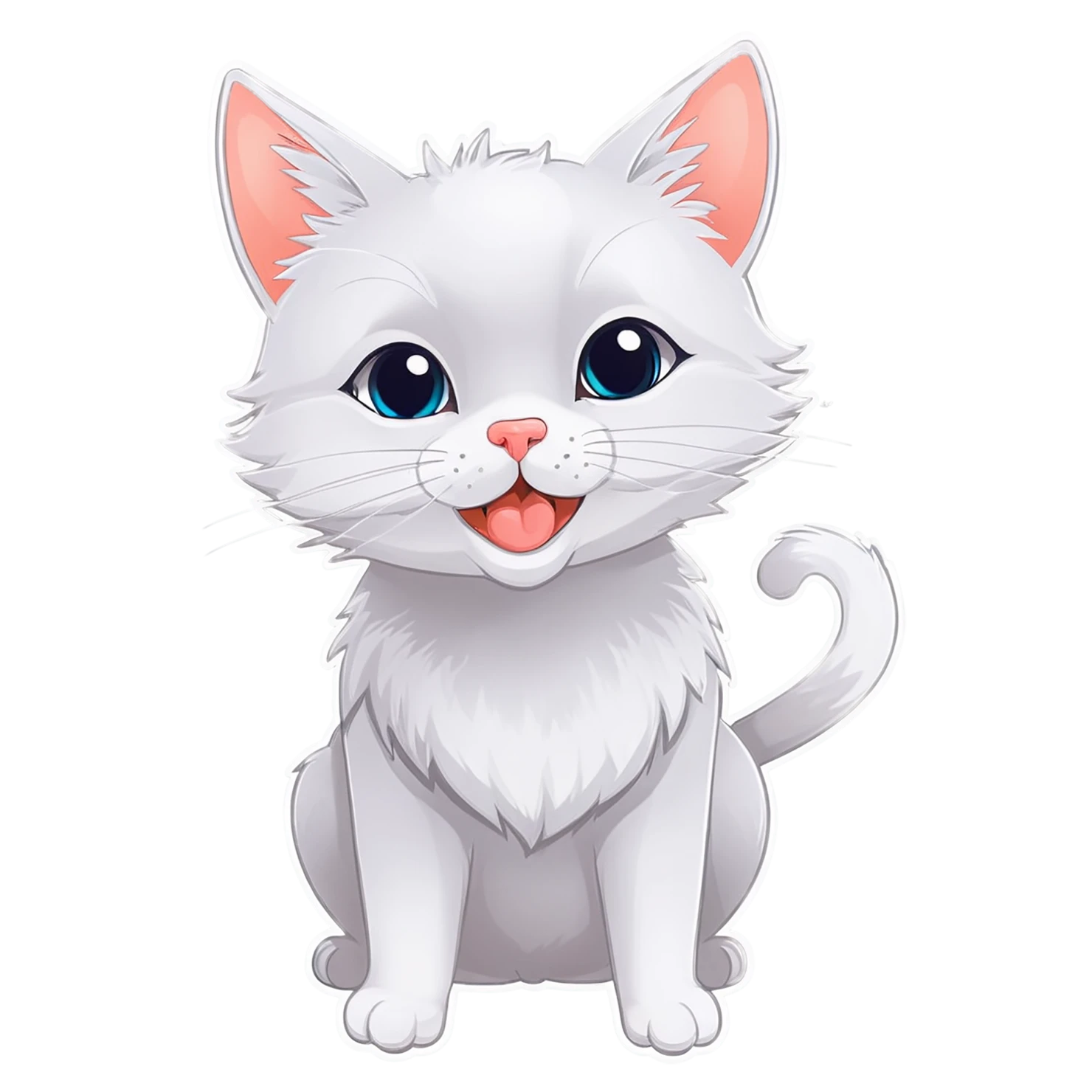 Cat Cute sticker isolated on transparent background #14501