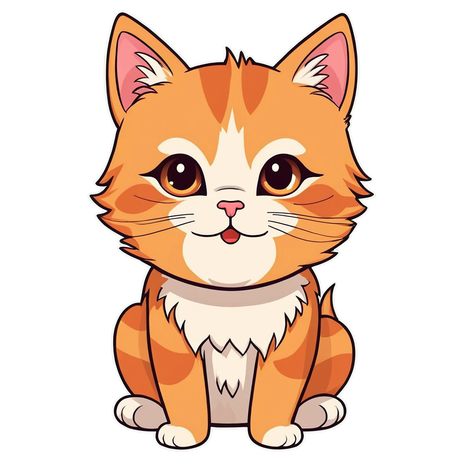 Cat Cute sticker isolated on transparent background #14528