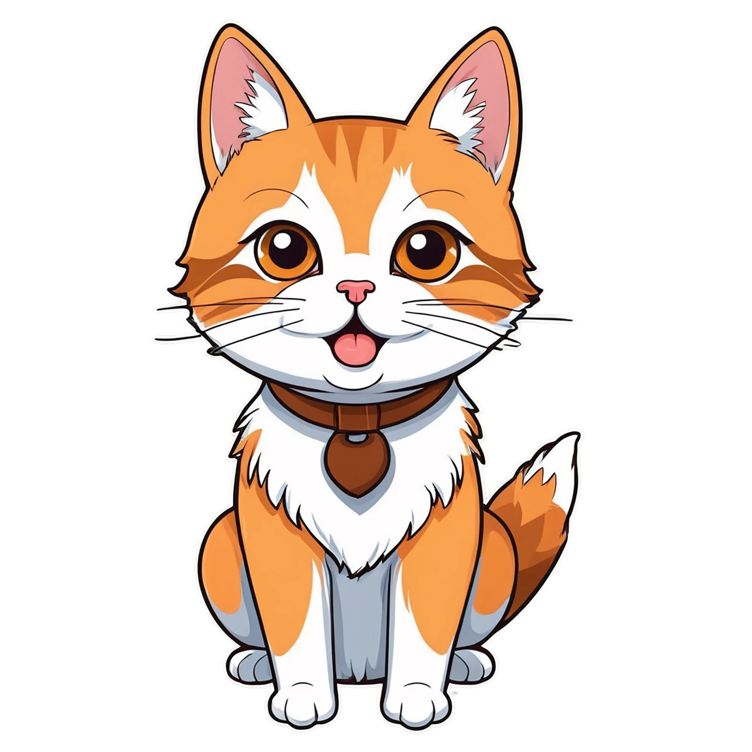 Cat Cute sticker isolated on transparent background #14530