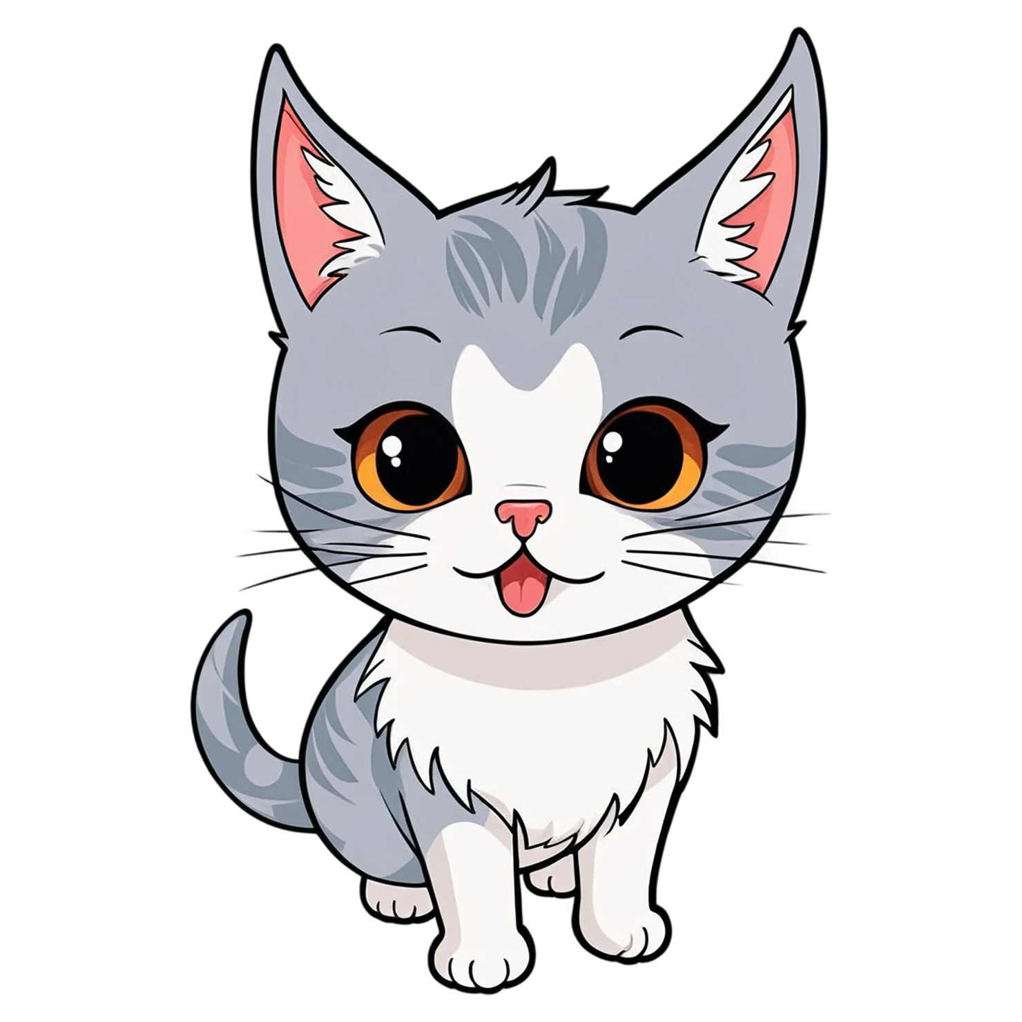 Cat Cute sticker isolated on transparent background #14533