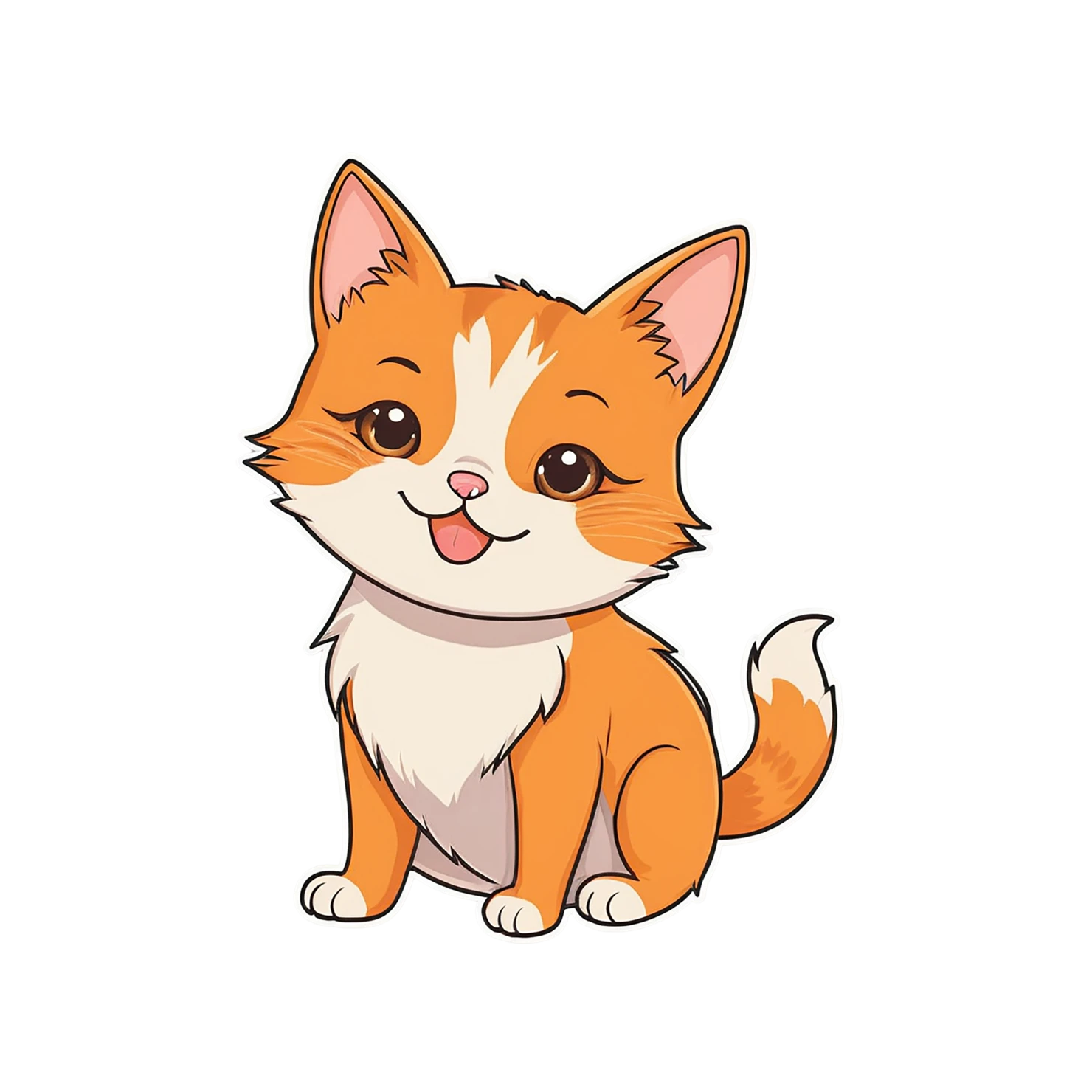 Cat Cute sticker isolated on transparent background #14539
