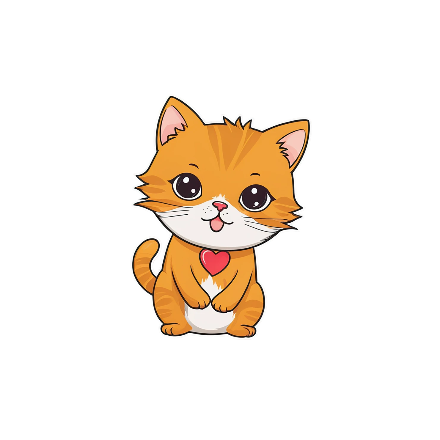 Cat Cute sticker isolated on transparent background #14547