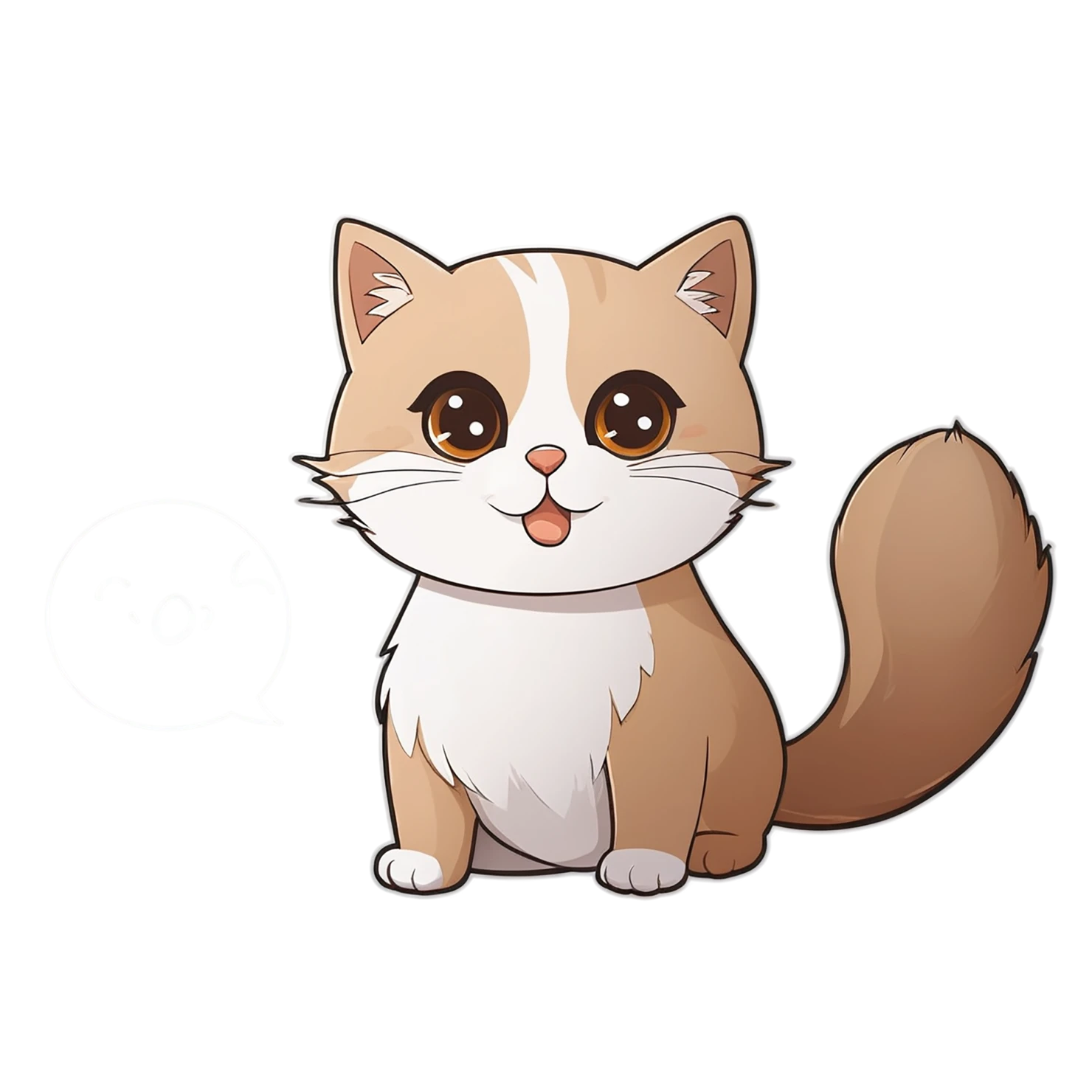Cat Cute sticker isolated on transparent background #14549