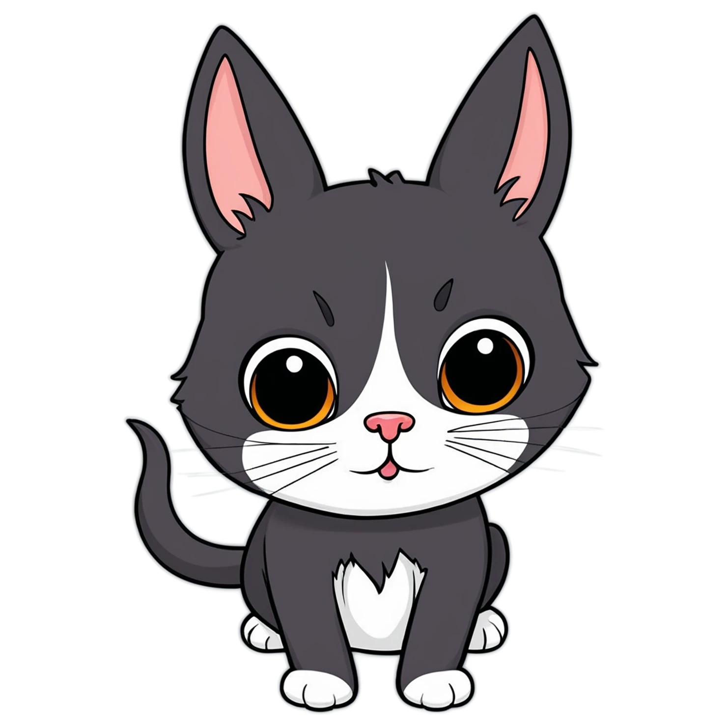 Cat Cute sticker isolated on transparent background #14552