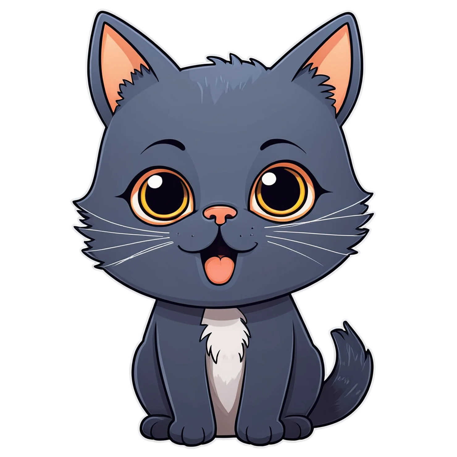 Cat Cute sticker isolated on transparent background #14557
