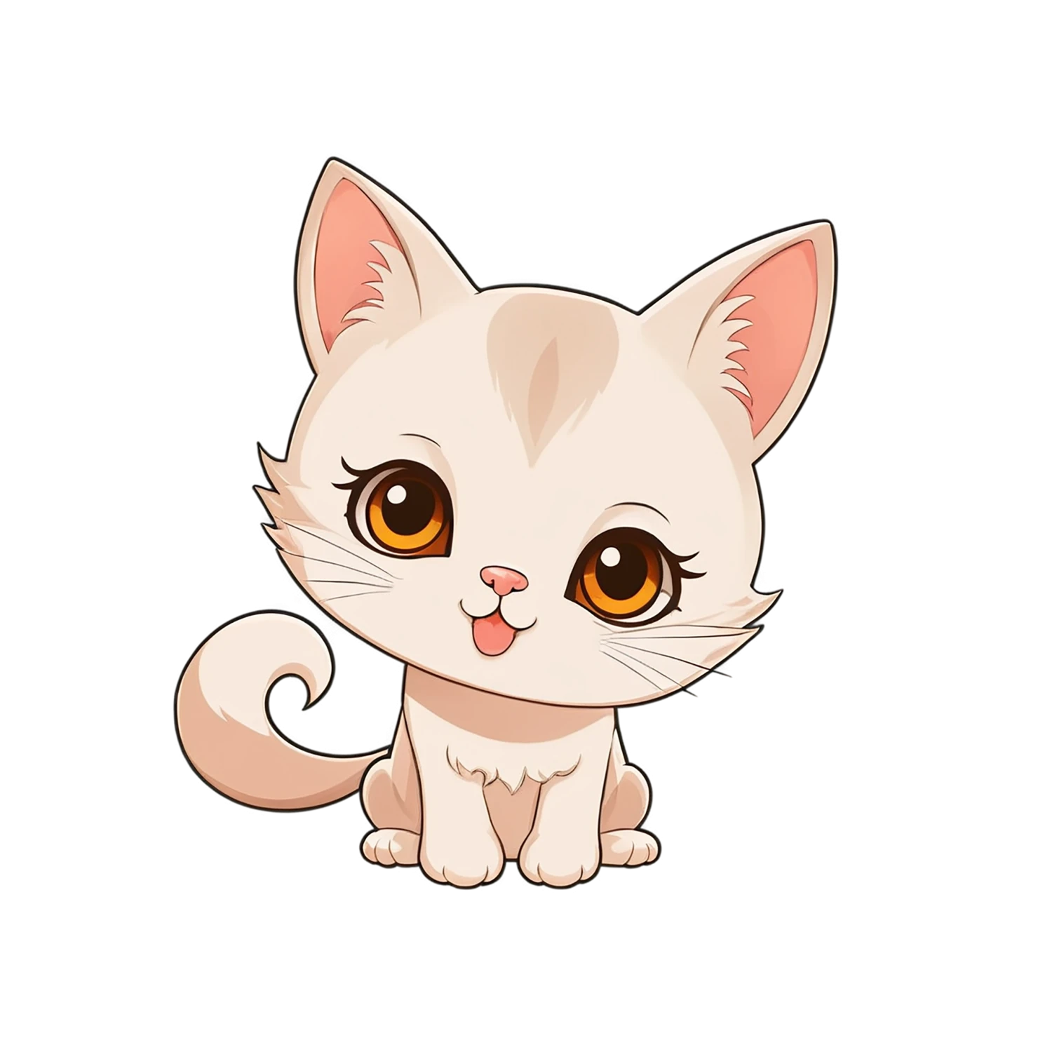 Cat Cute sticker isolated on transparent background #14558