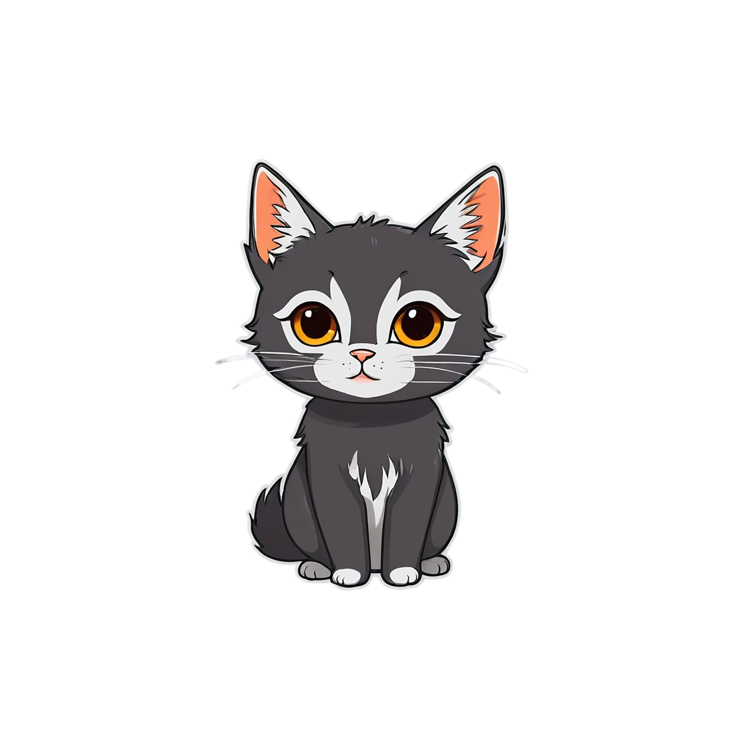 Cat Cute sticker isolated on transparent background #14568