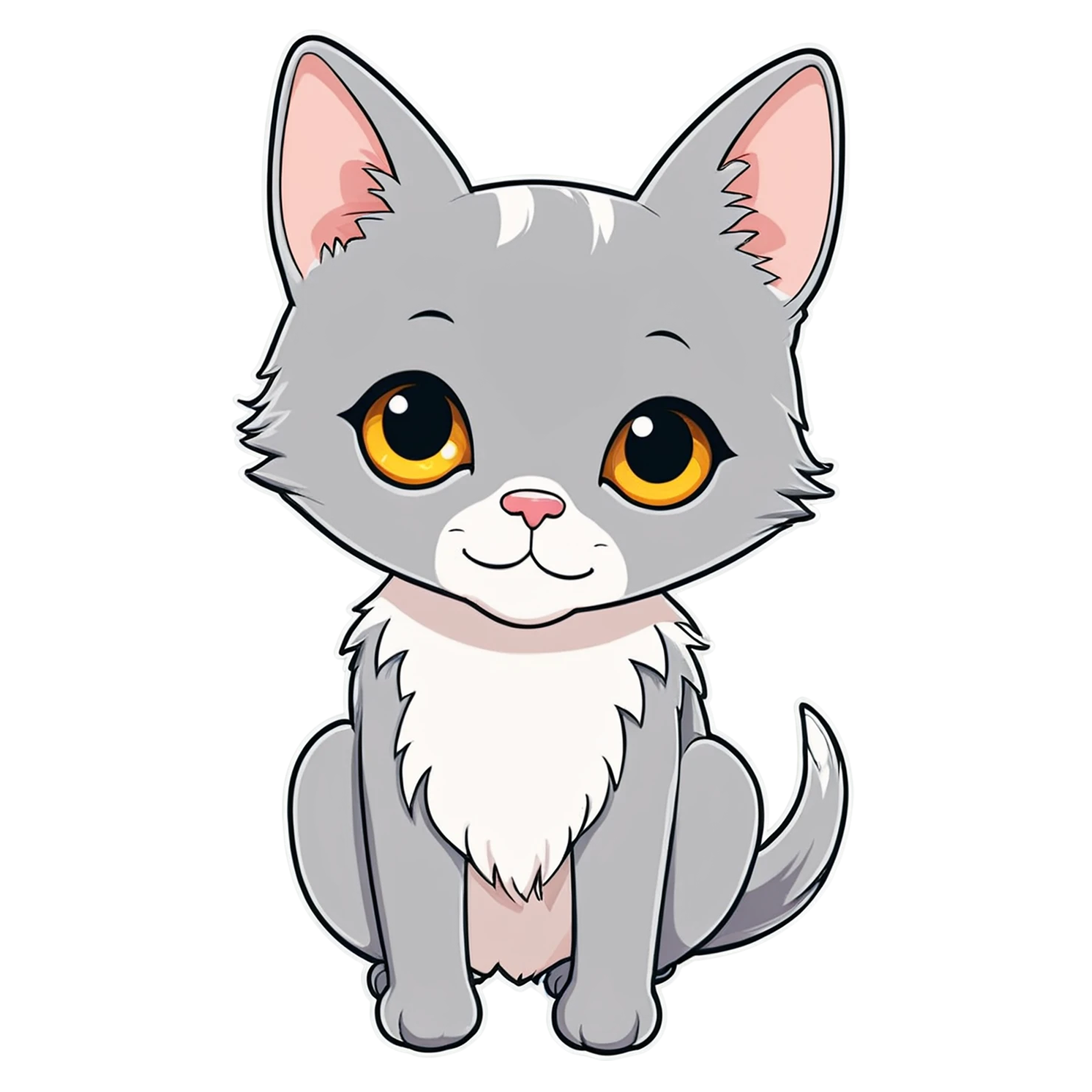 Cat Cute sticker isolated on transparent background #14591