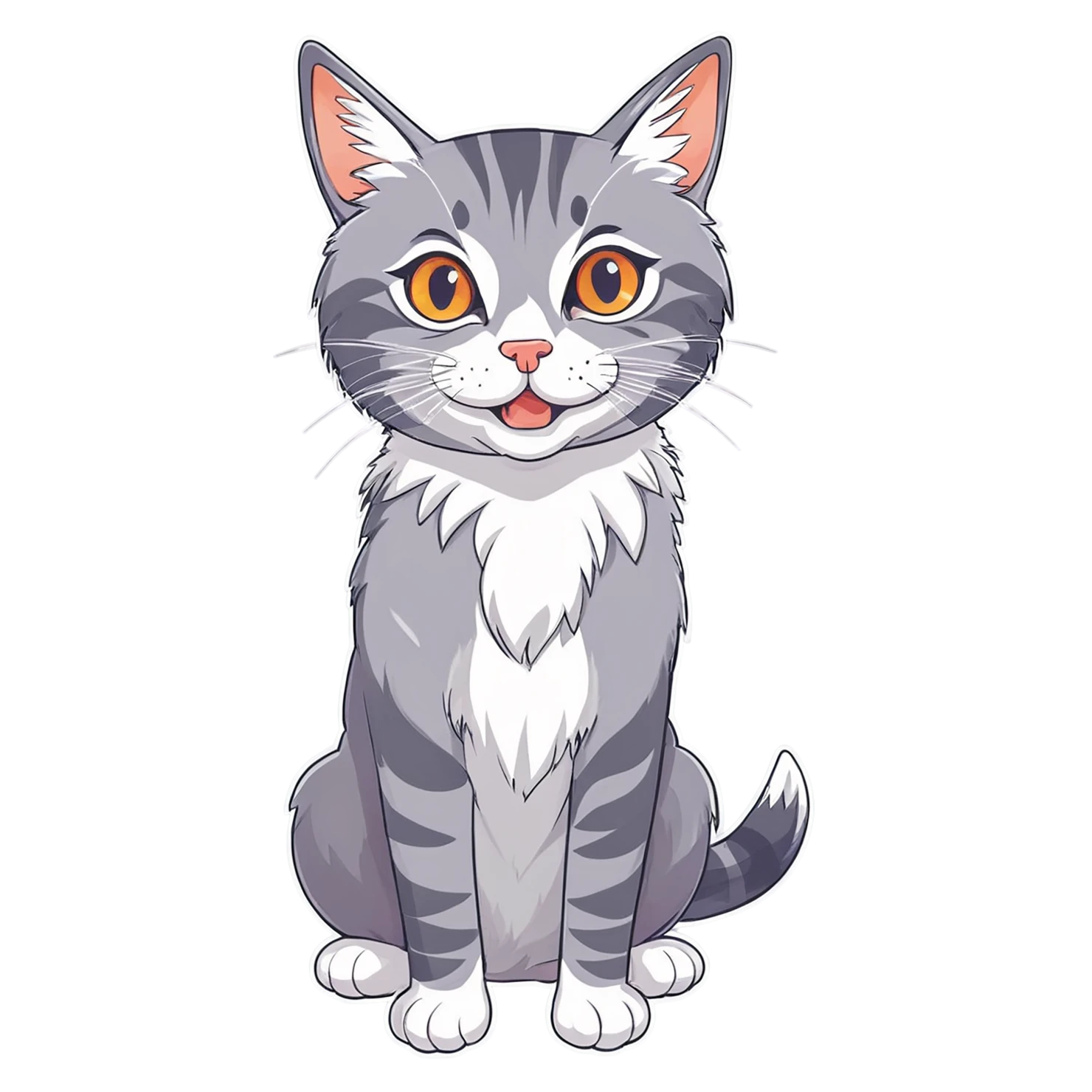 Cat Cute sticker isolated on transparent background #14594