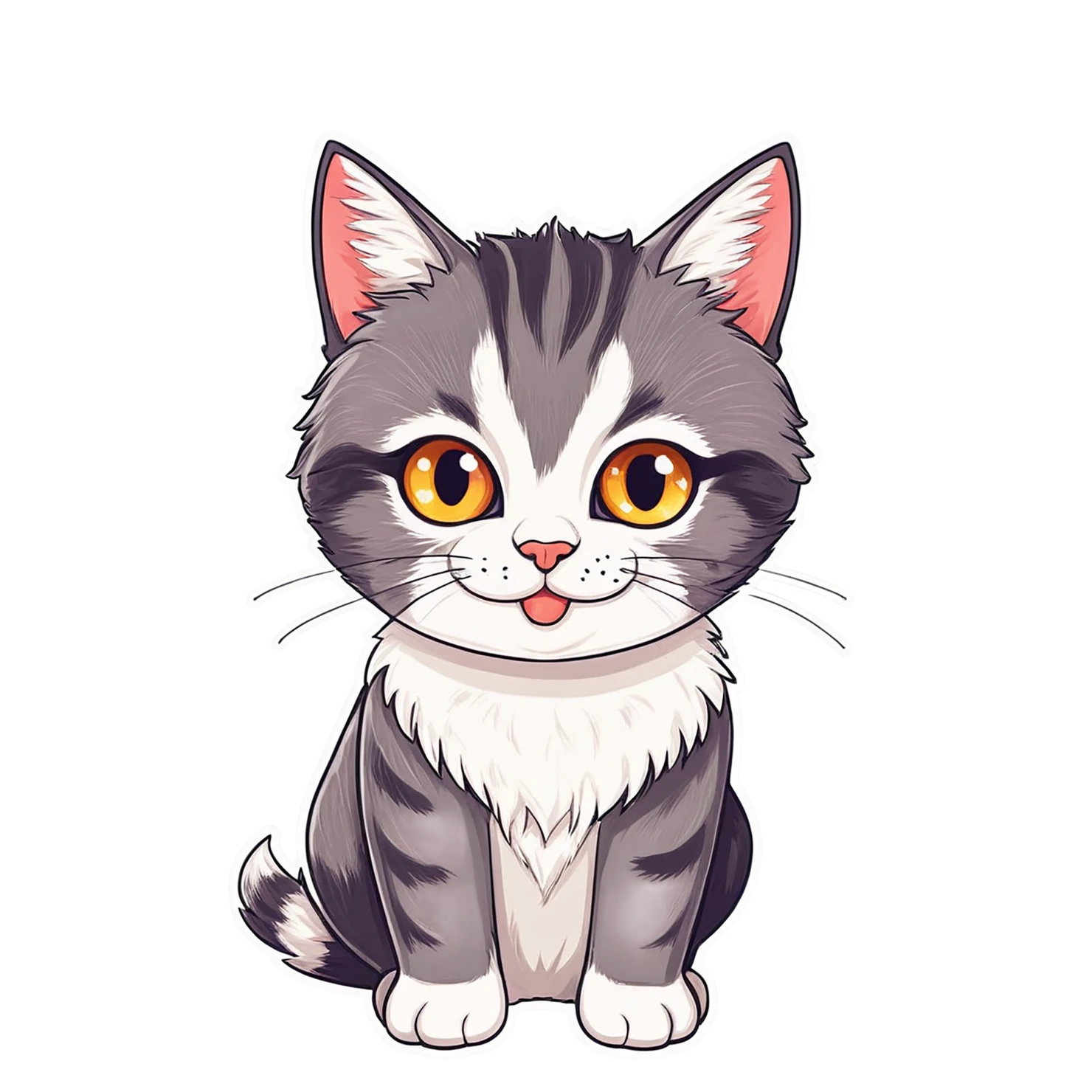 Cat Cute sticker isolated on transparent background #14601