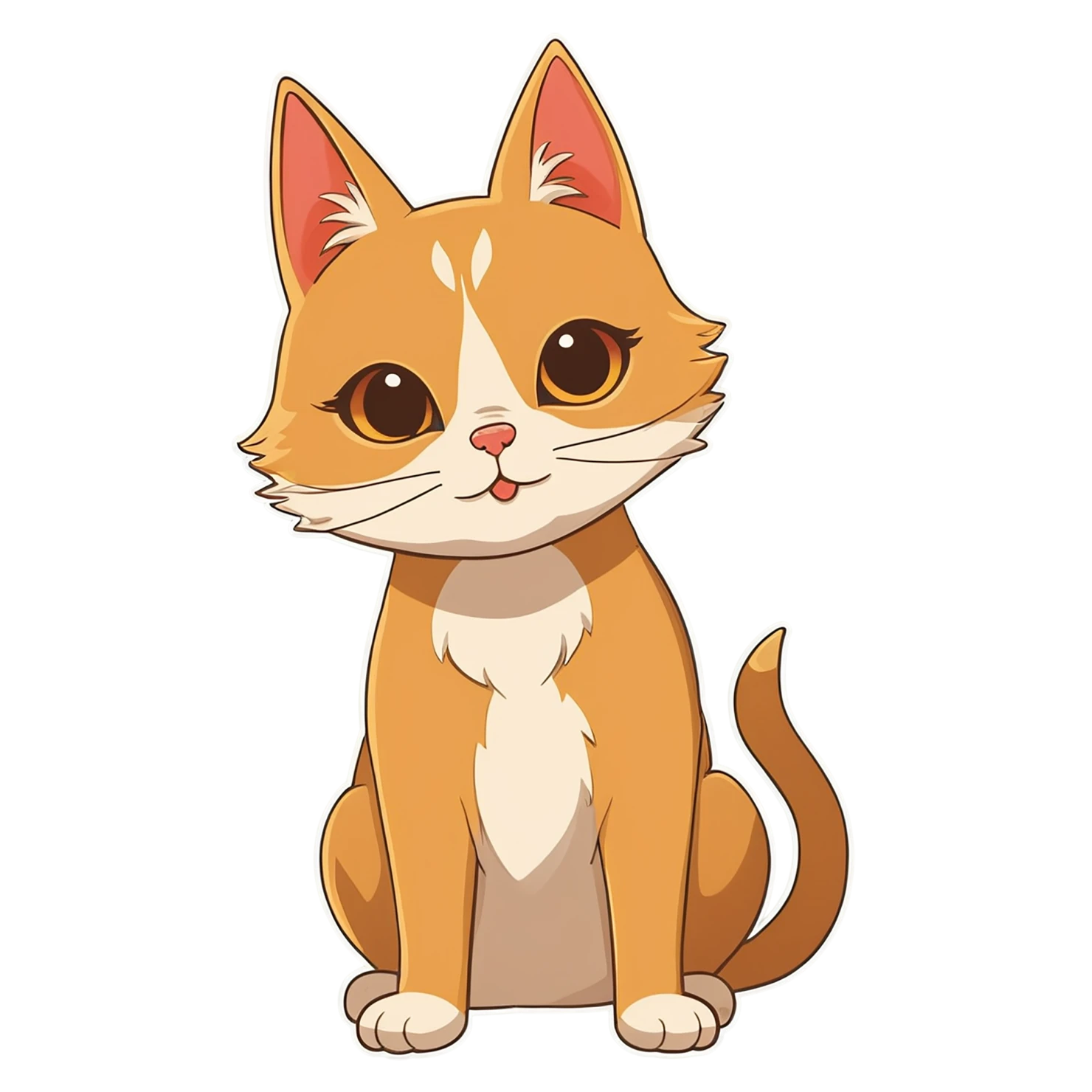 Cat Cute sticker isolated on transparent background #14603